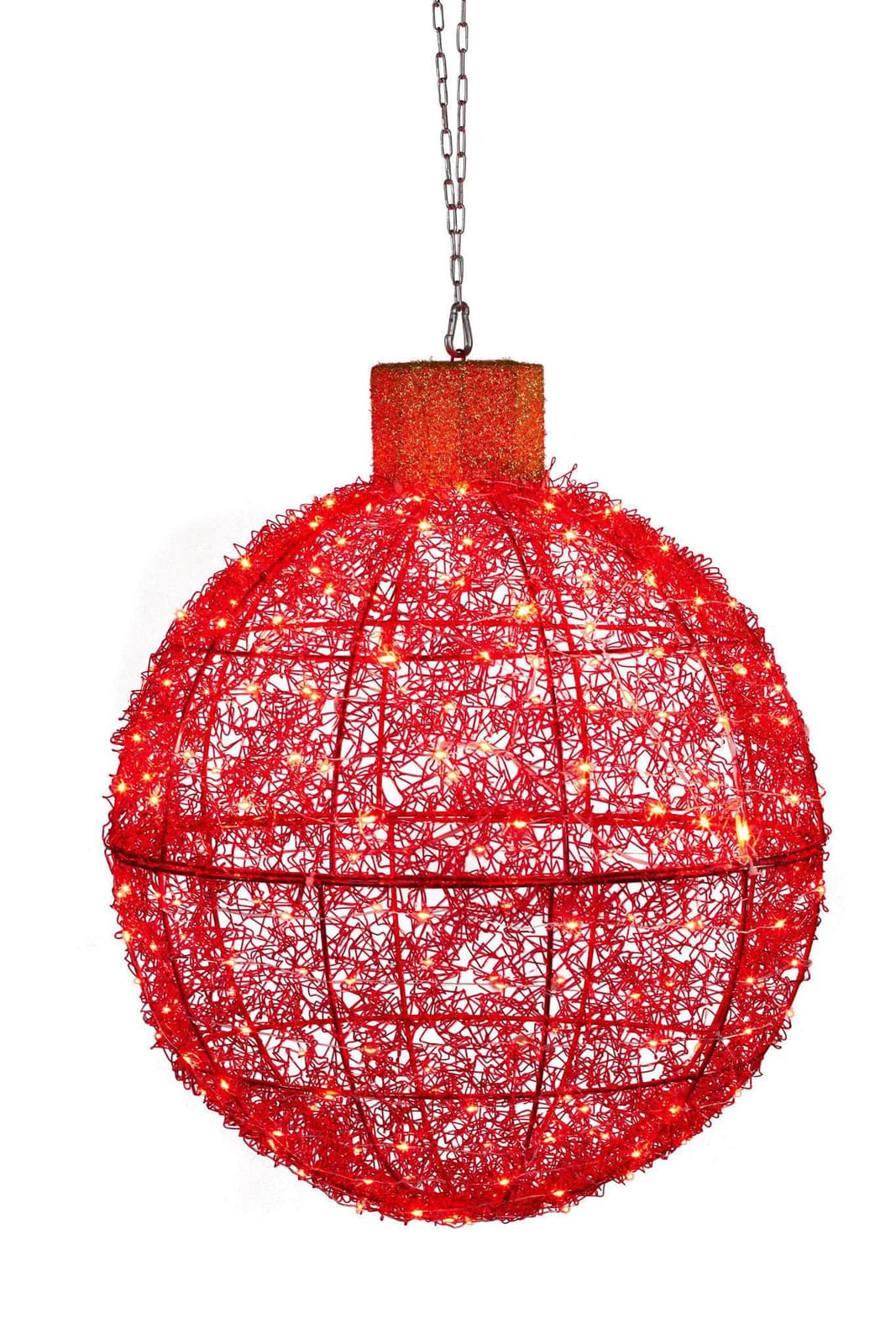 Christmas Display Bauble with Red/Gold Lights 50cm, 50Cm