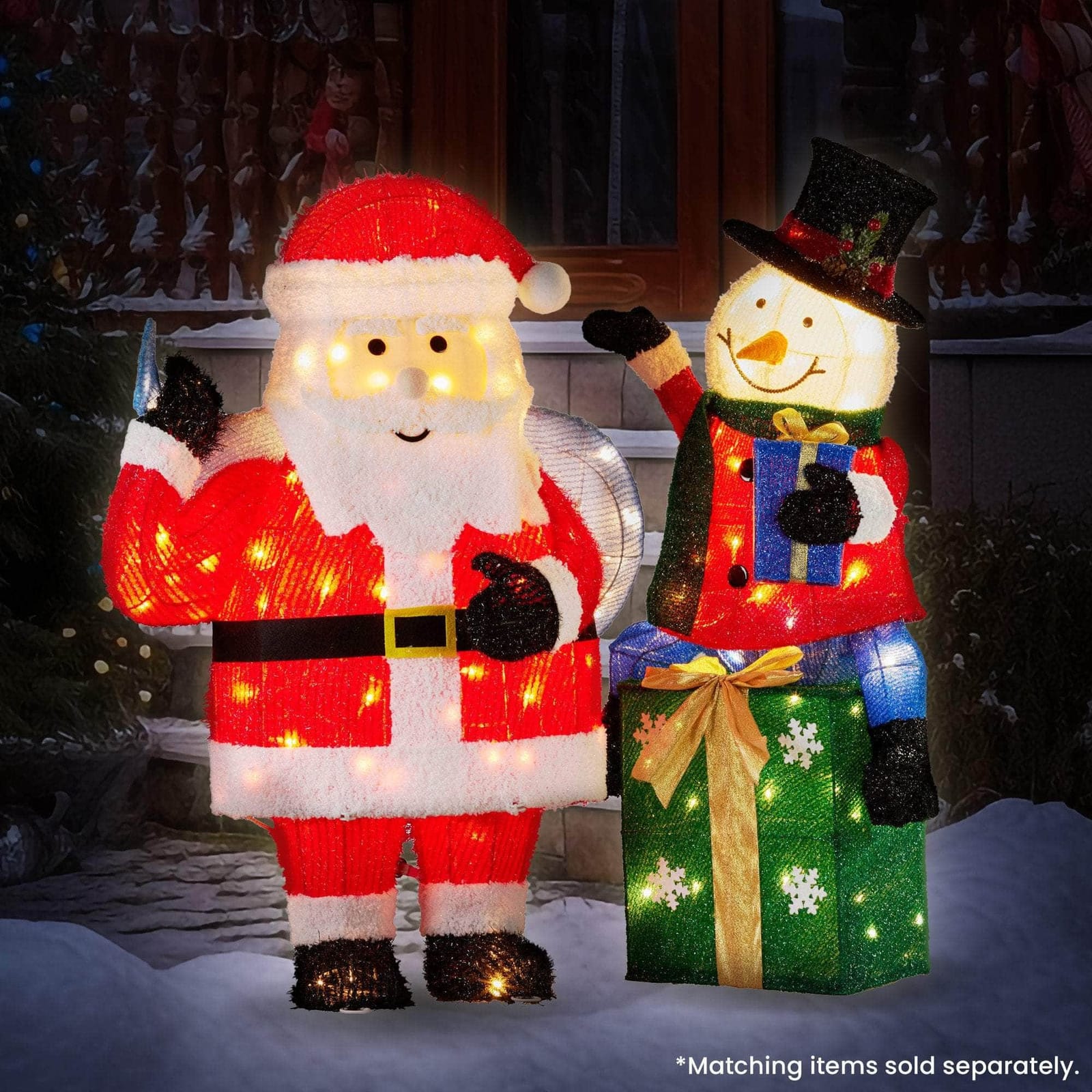 85cm Christmas Snowman On Presents Display with Lights with 85Cm