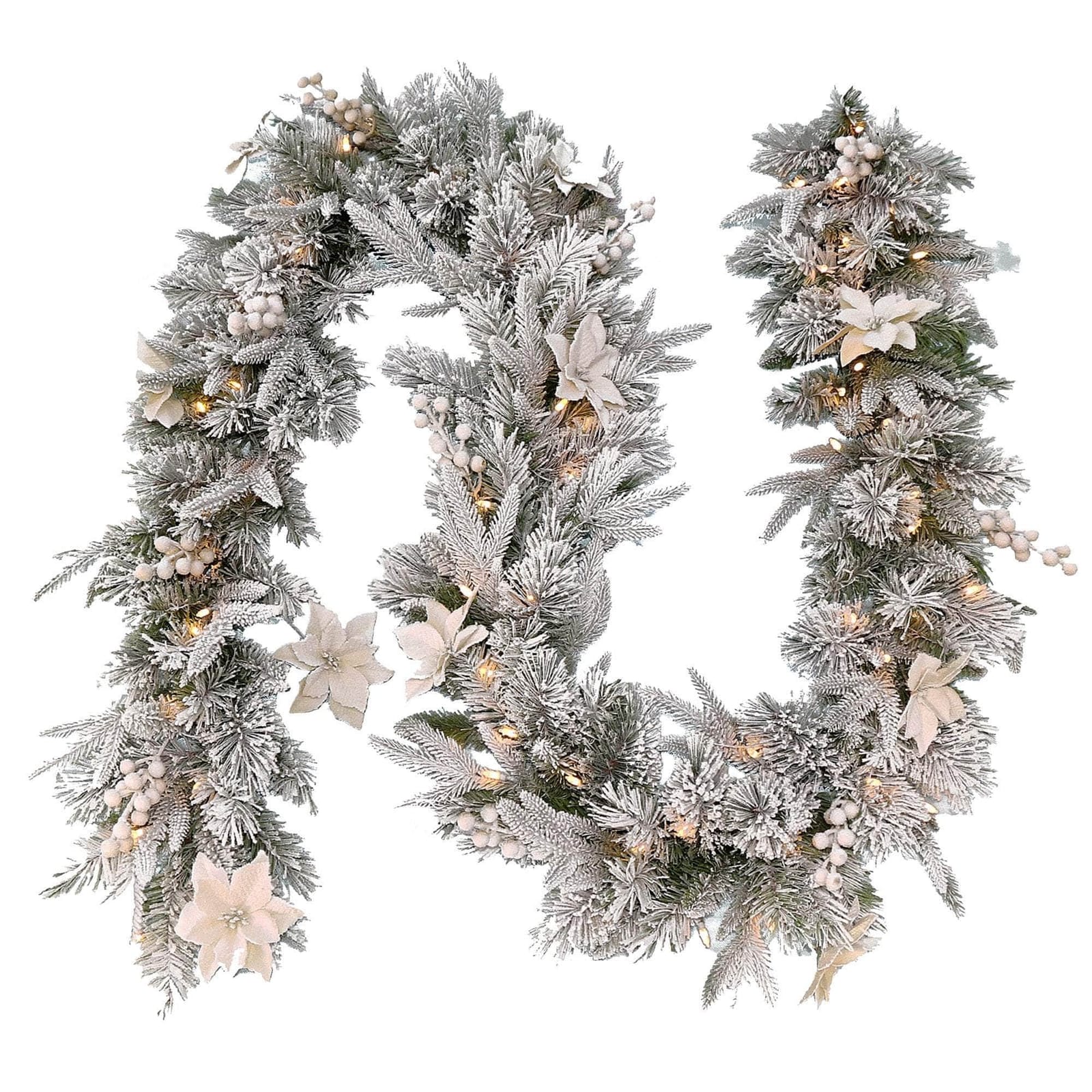 Frosted Colonial Christmas Garland - 274cm with 19dsd