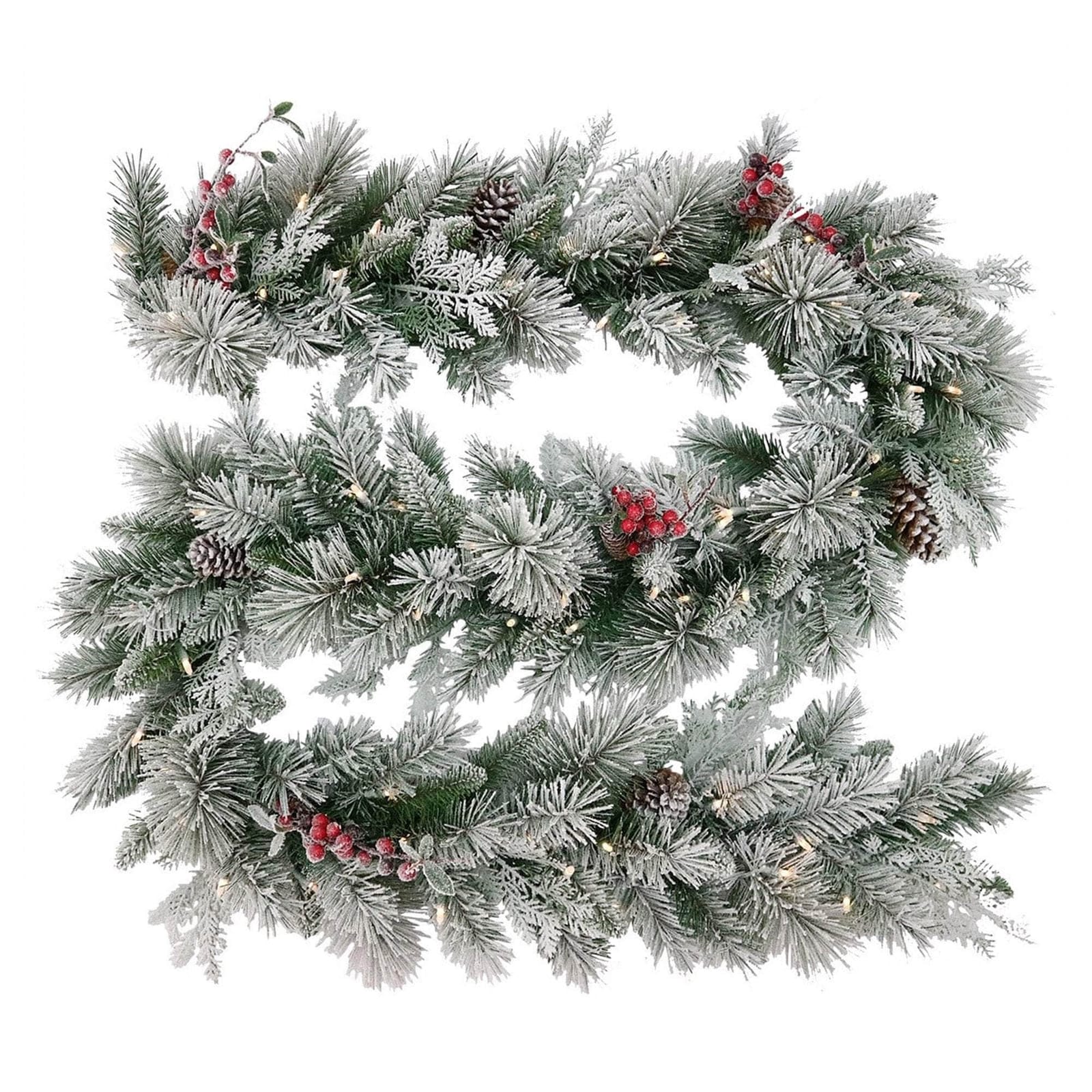 National Tree Company Snowy Bedford Christmas Garland - 274cm with 274Cm