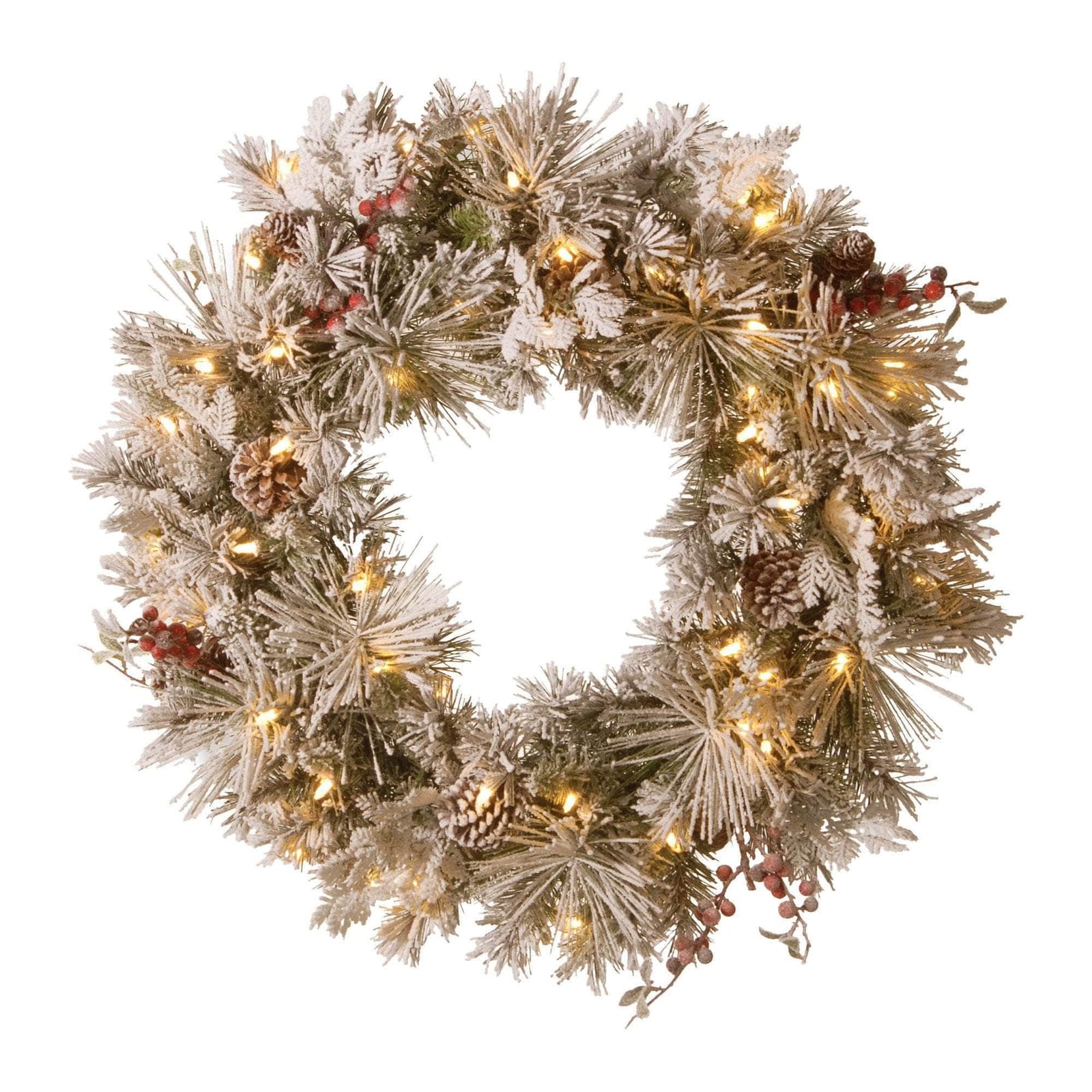 Snowy Bedford Christmas Wreath - 61cm with 61Cm