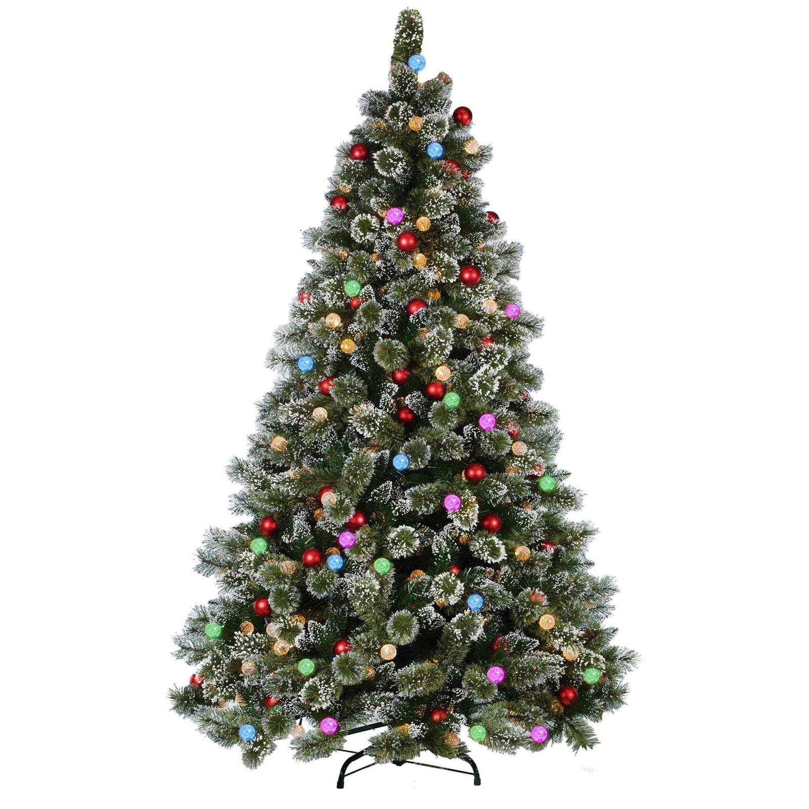 Snowy Bristle 1.8m Multicolour Pre-Lit Christmas Tree with 948 Tips - dsd - photo 9