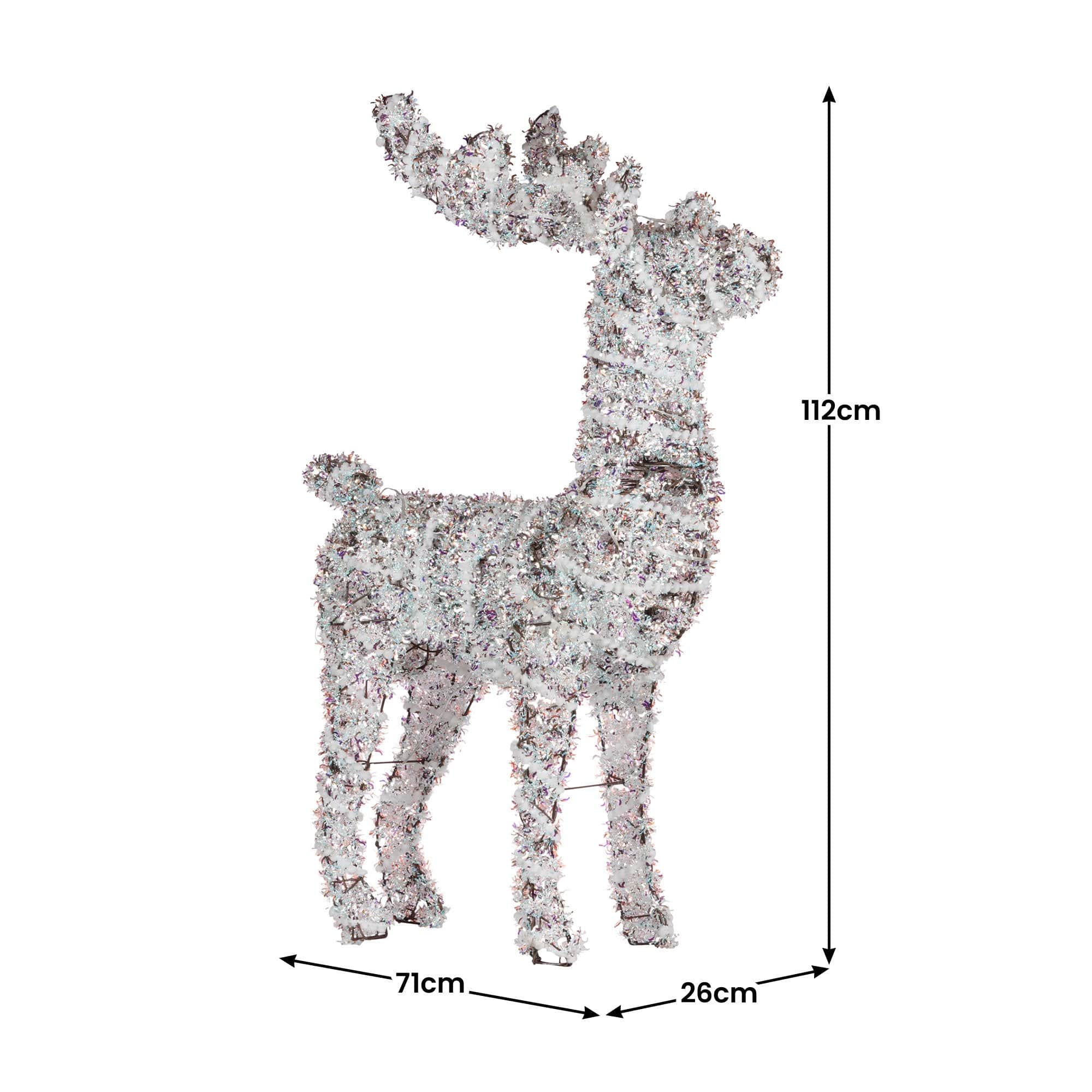112cm Animated Reindeer Christmas LED Lights Indoor Outdoor Yard Decoration
