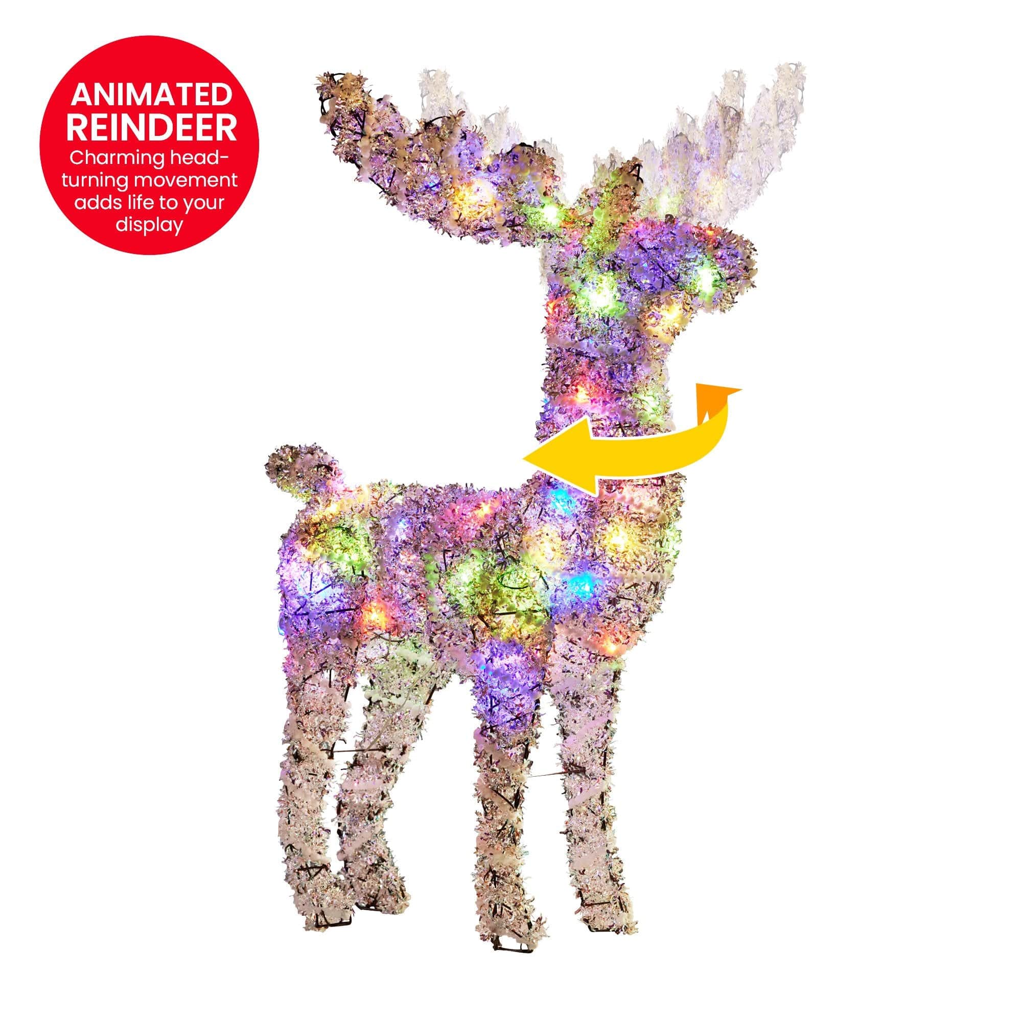 112cm Animated Reindeer Christmas LED Lights Indoor Outdoor Yard Decoration