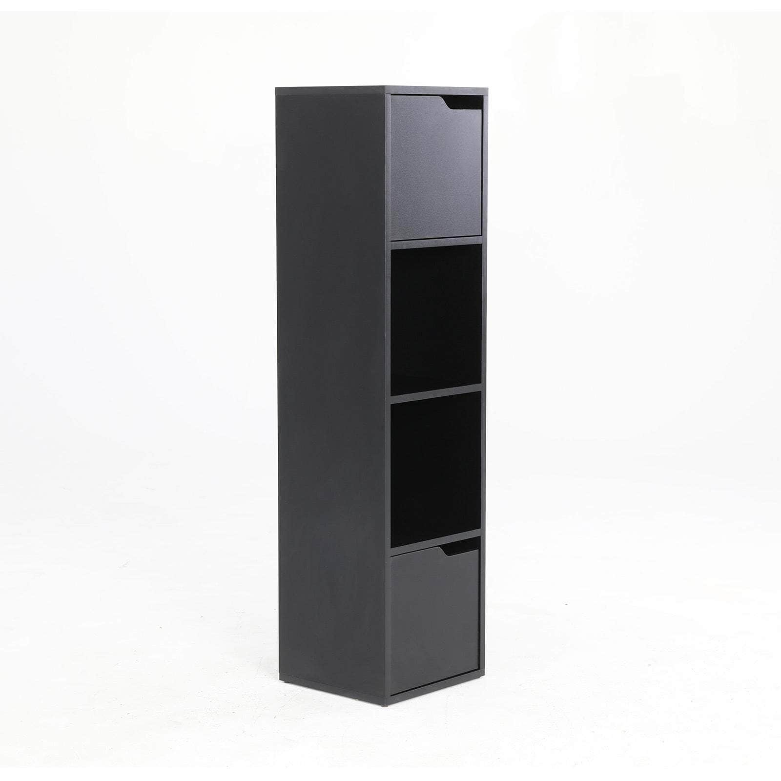 119Cm Black Bathroom Storage Cabinet Tall Slim