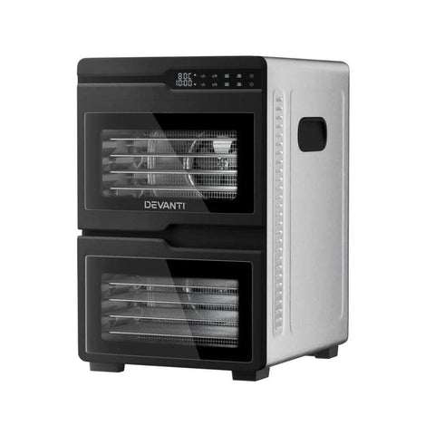 12 Trays Food Dehydrator Dual-Zone Stainless Steel Fruit Jerky Dryer