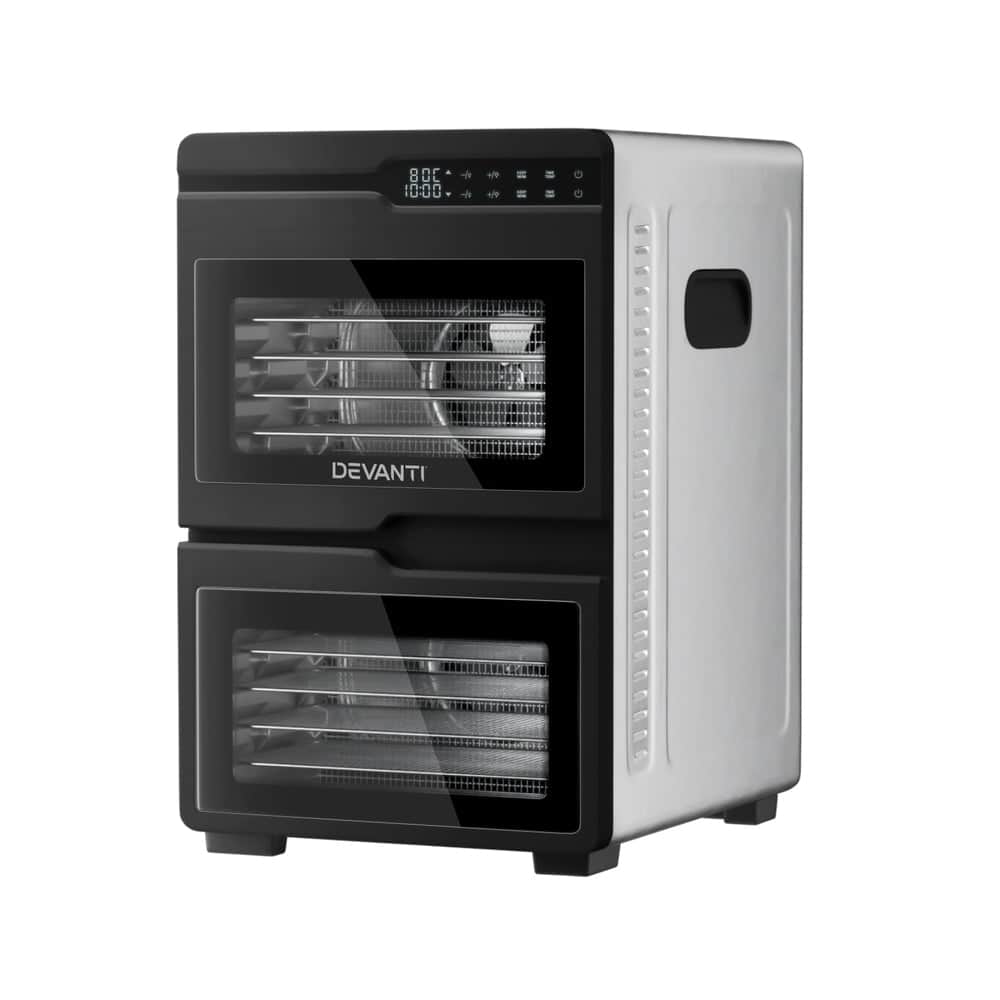12 Trays Food Dehydrator Dual-Zone Stainless Steel Fruit Jerky Dryer
