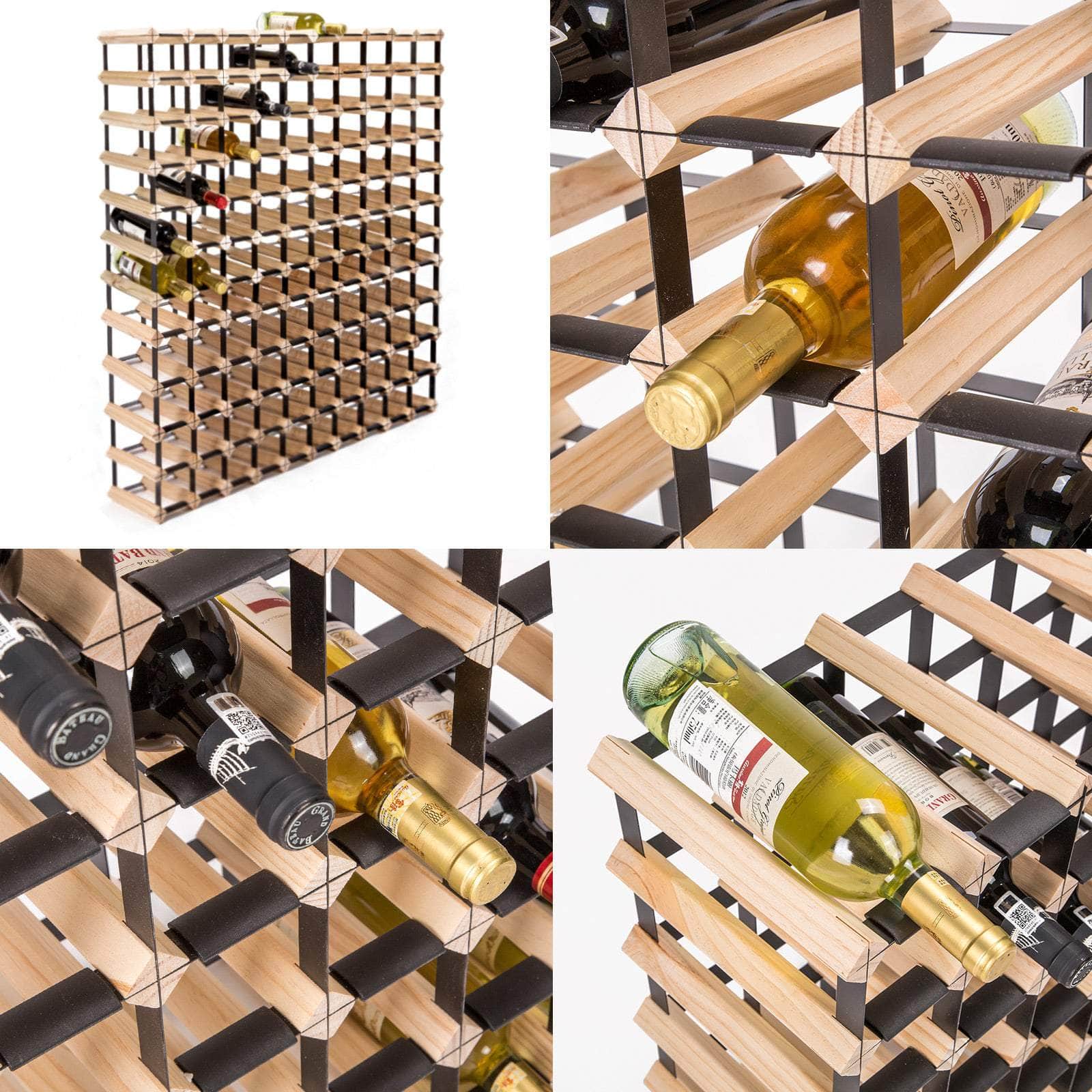 120 Bottle Timber Wine Rack Storage Cellar Organiser