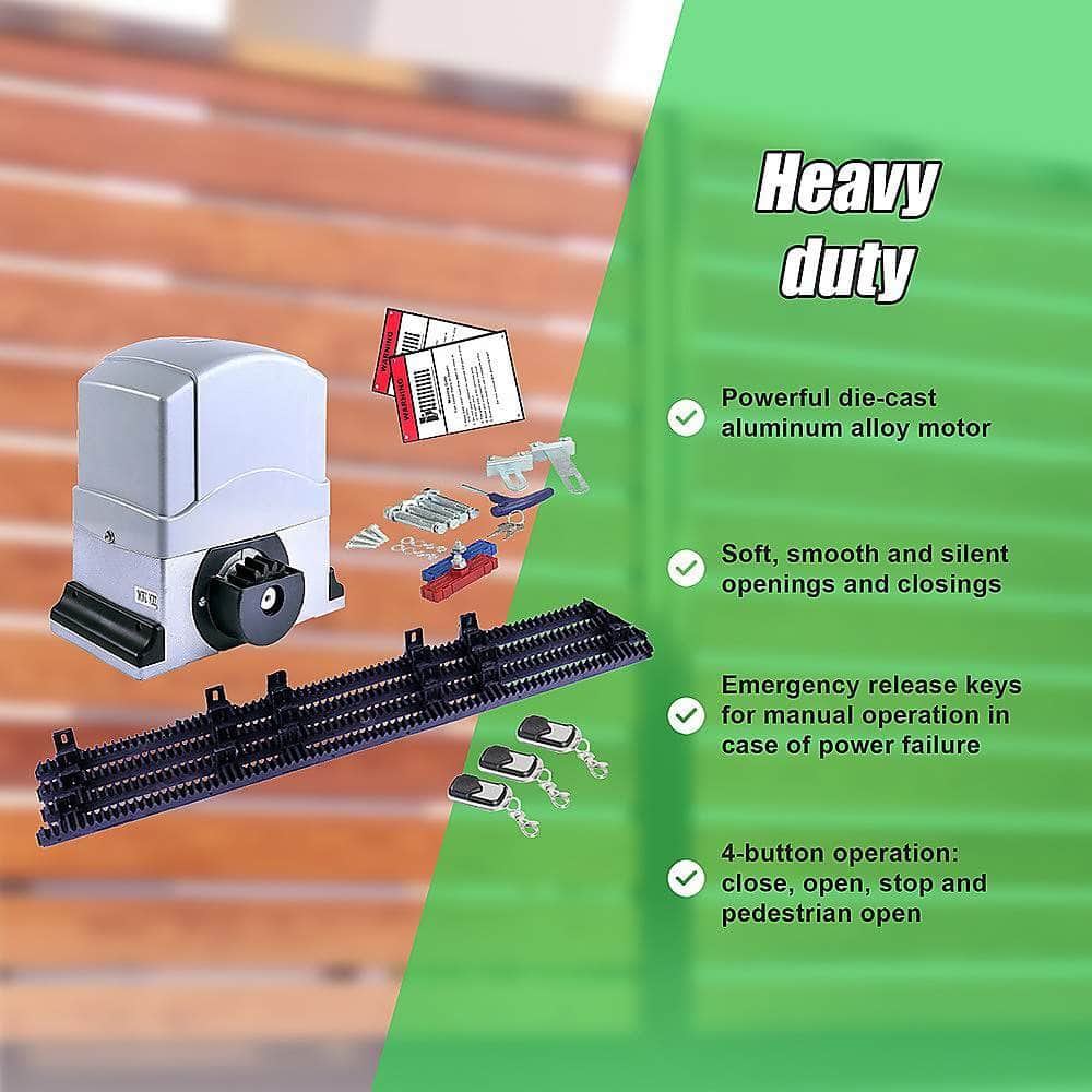 1200Kg Auto Slide Sliding Gate Opener Automatic W 4M Rail