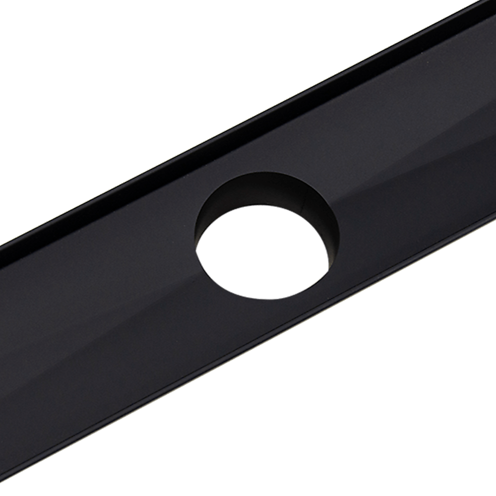 1200mm Black Tile Insert Shower Drain - Centre Outlet Floor Waste