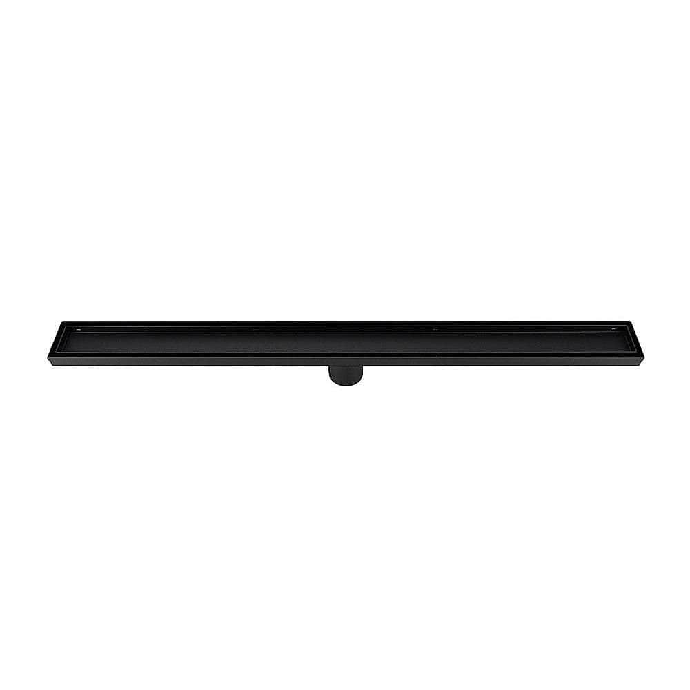 1200mm Black Tile Insert Shower Drain - Centre Outlet Floor Waste