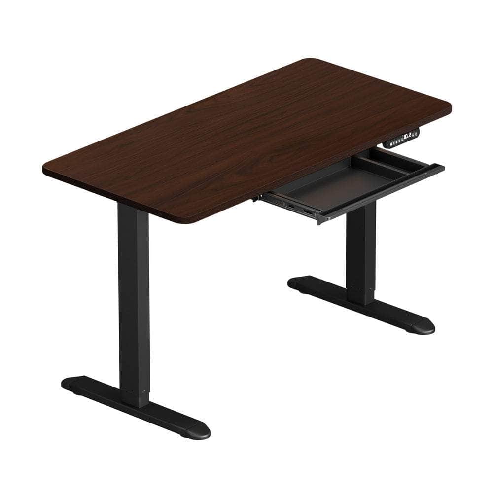 120cm &140cm Electric Standing Desk With Drawer Adjustable Black