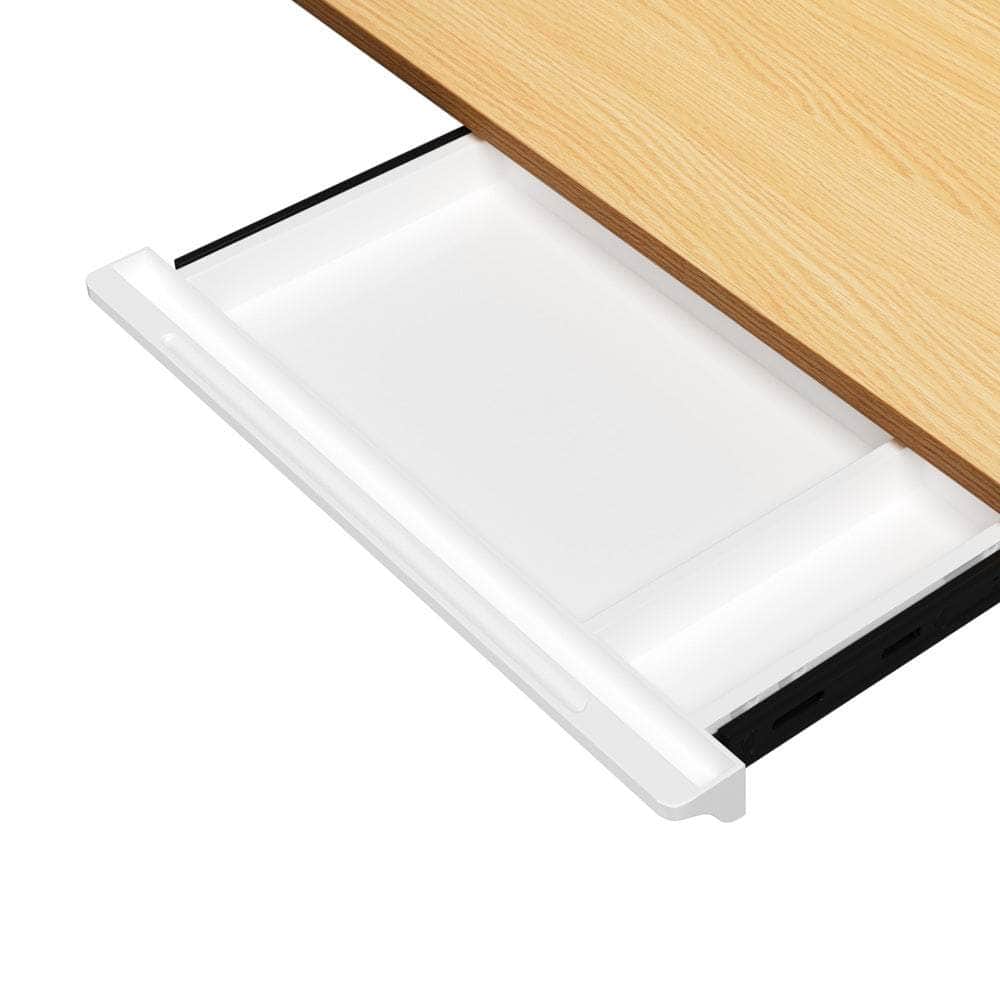 120cm &140cm Electric Standing Desk With Drawer Adjustable White