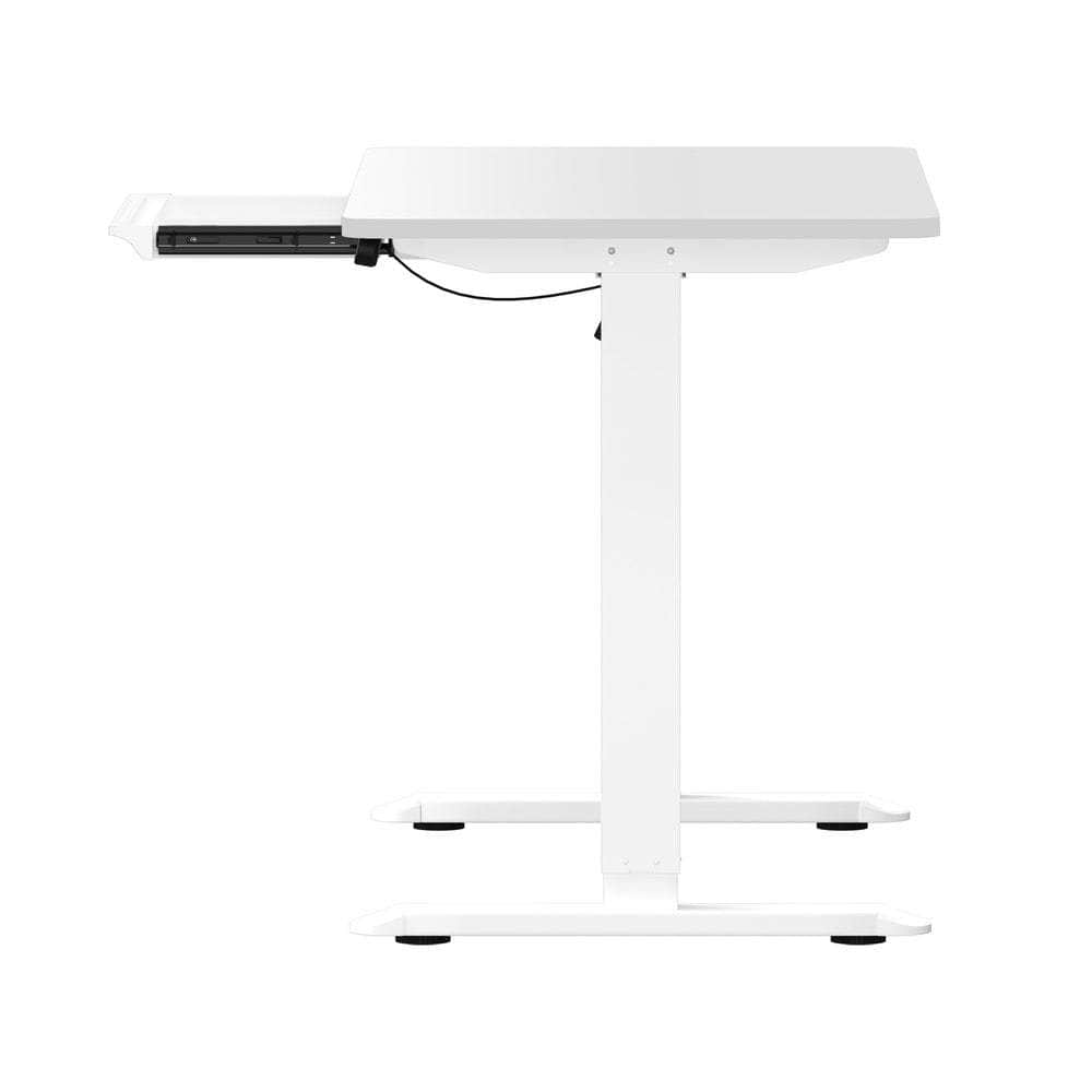 120cm &140cm Electric Standing Desk With Drawer Adjustable White
