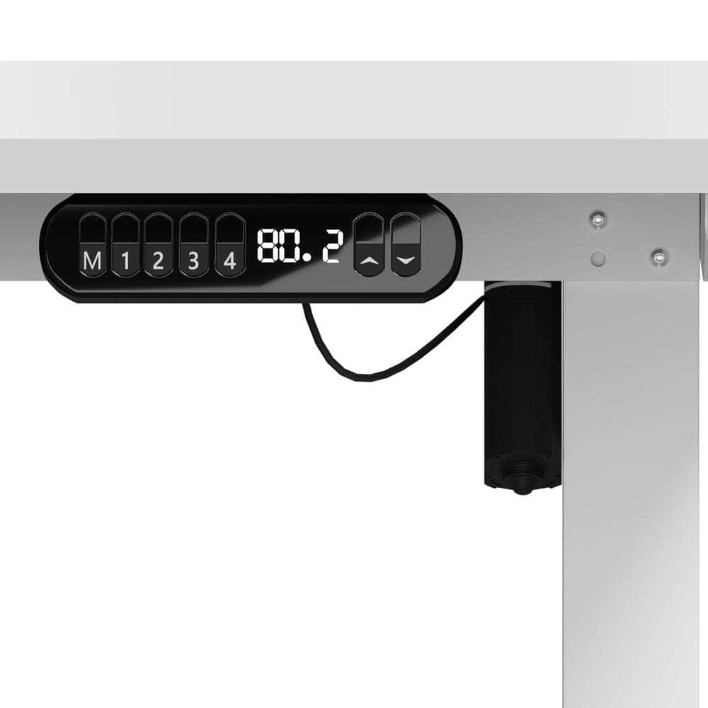 120cm &140cm Electric Standing Desk With Drawer Adjustable White