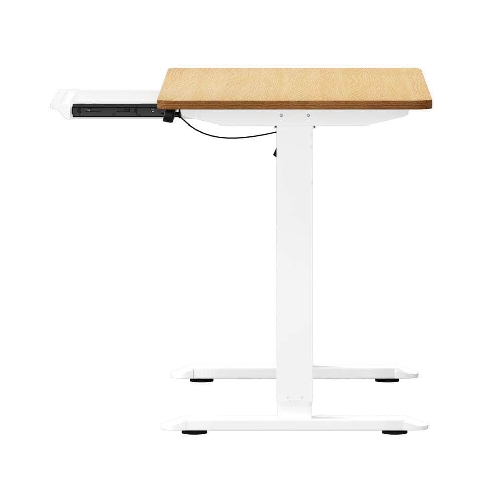 120cm &140cm Electric Standing Desk With Drawer Adjustable White