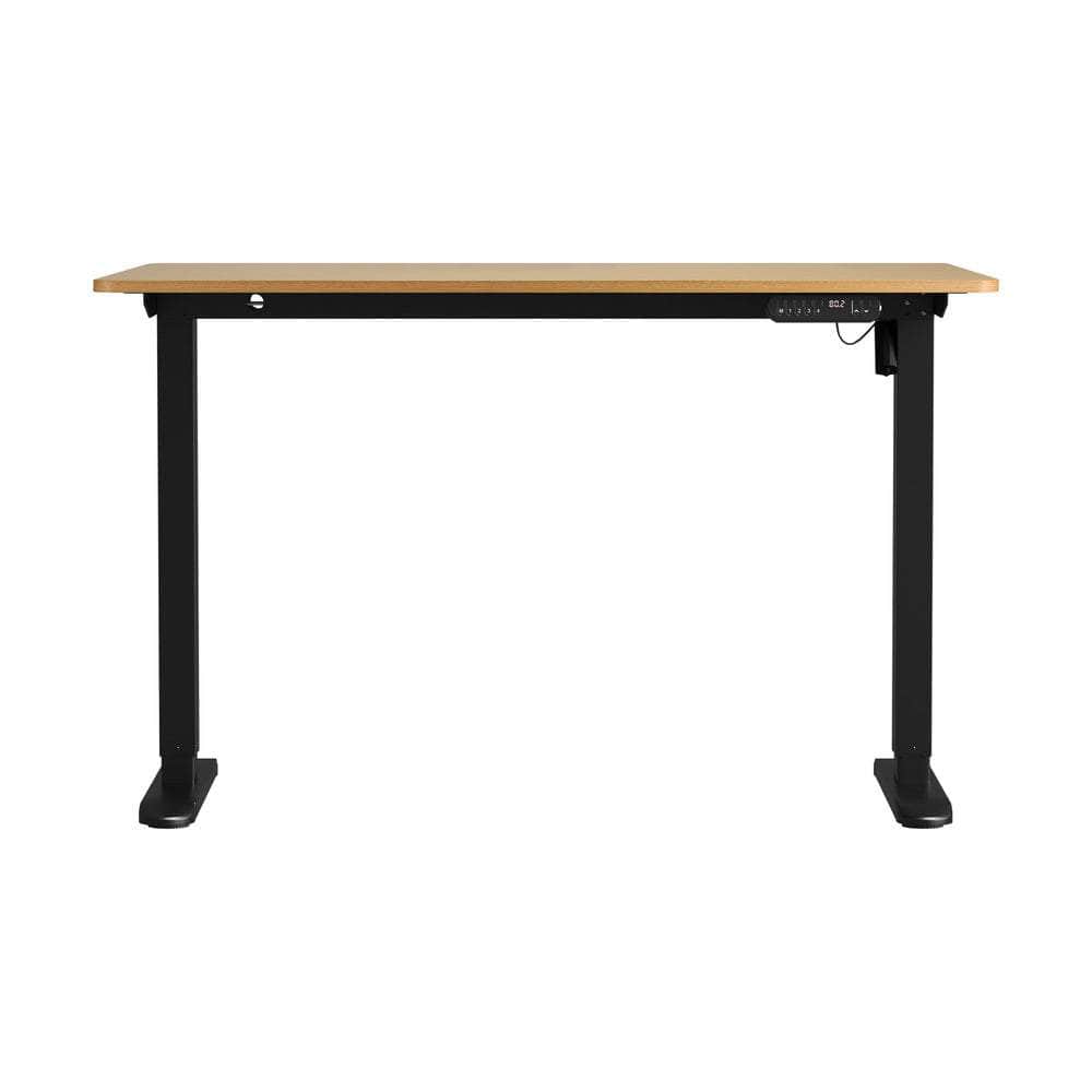 120CM Electric Standing Desk Single Motor Black & Oak Adjustable Office