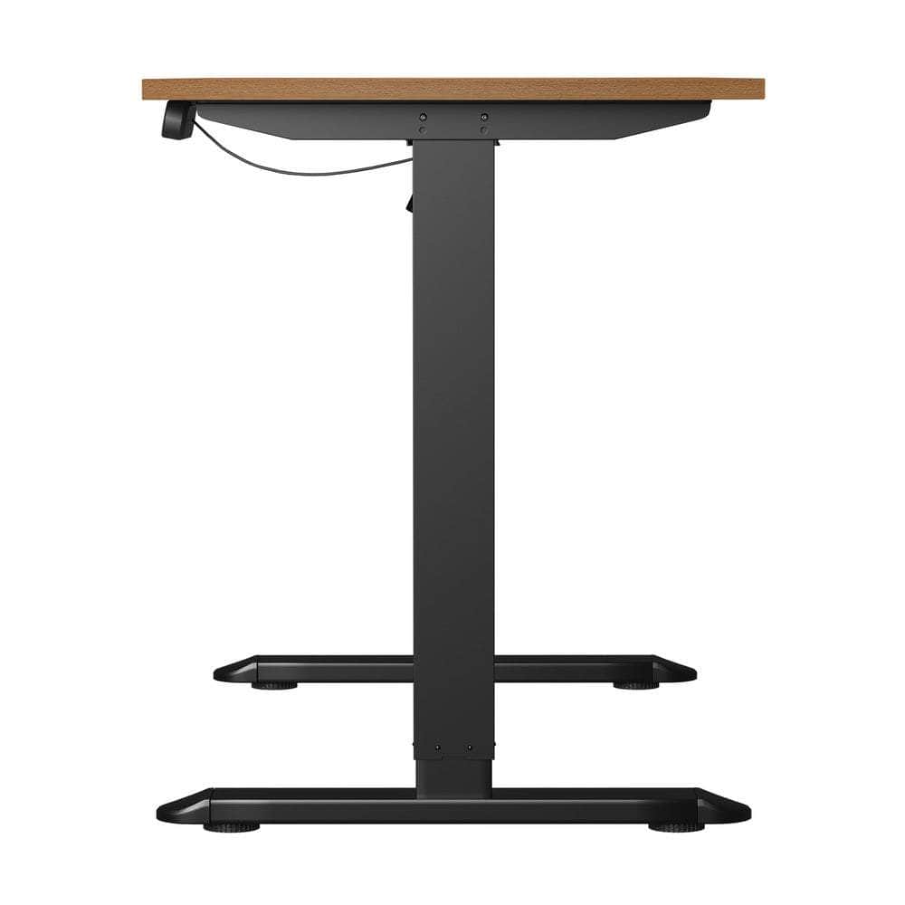 120CM Electric Standing Desk Single Motor Black & Oak Adjustable Office
