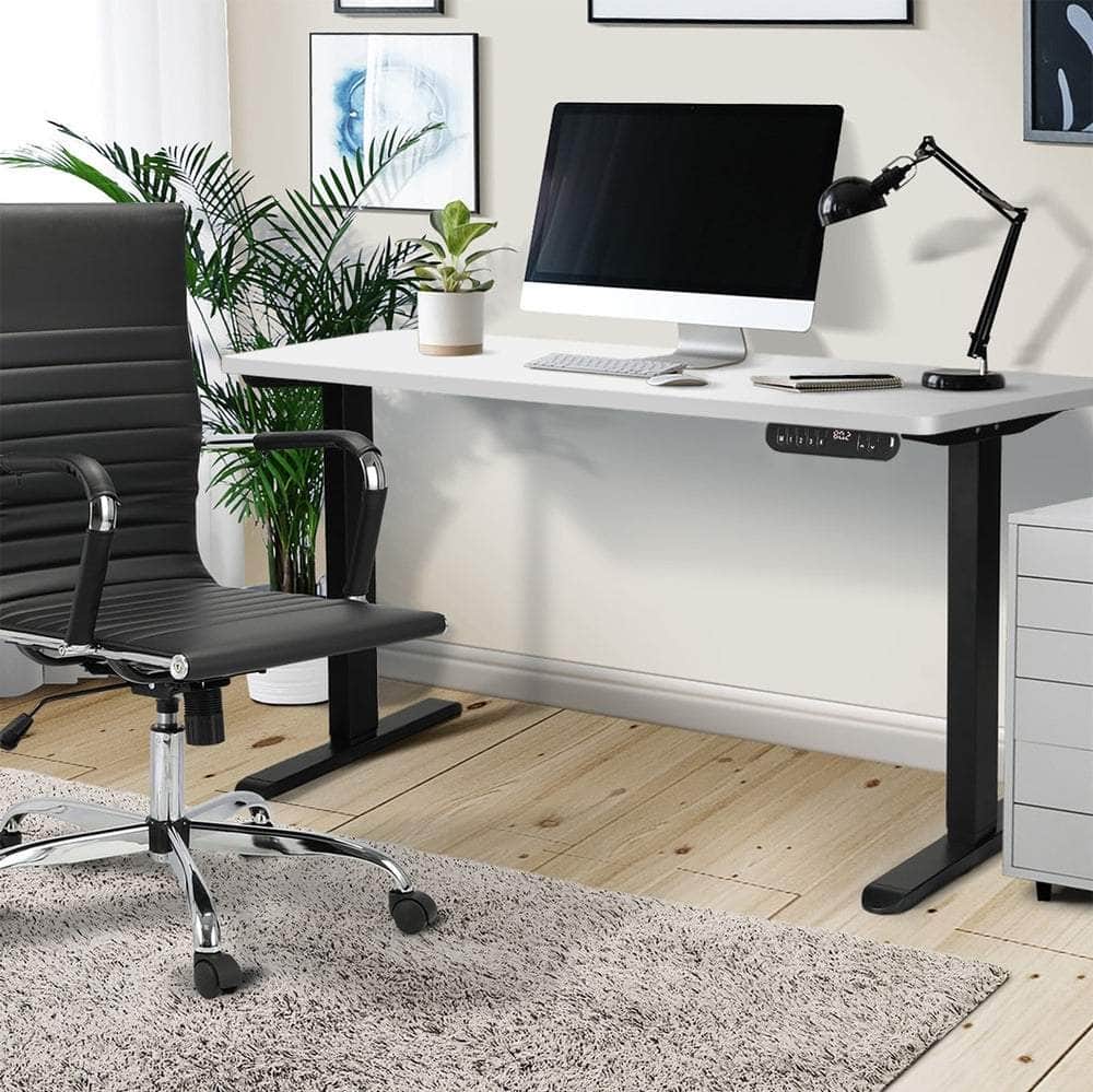 120CM Electric Standing Desk Single Motor Black&White