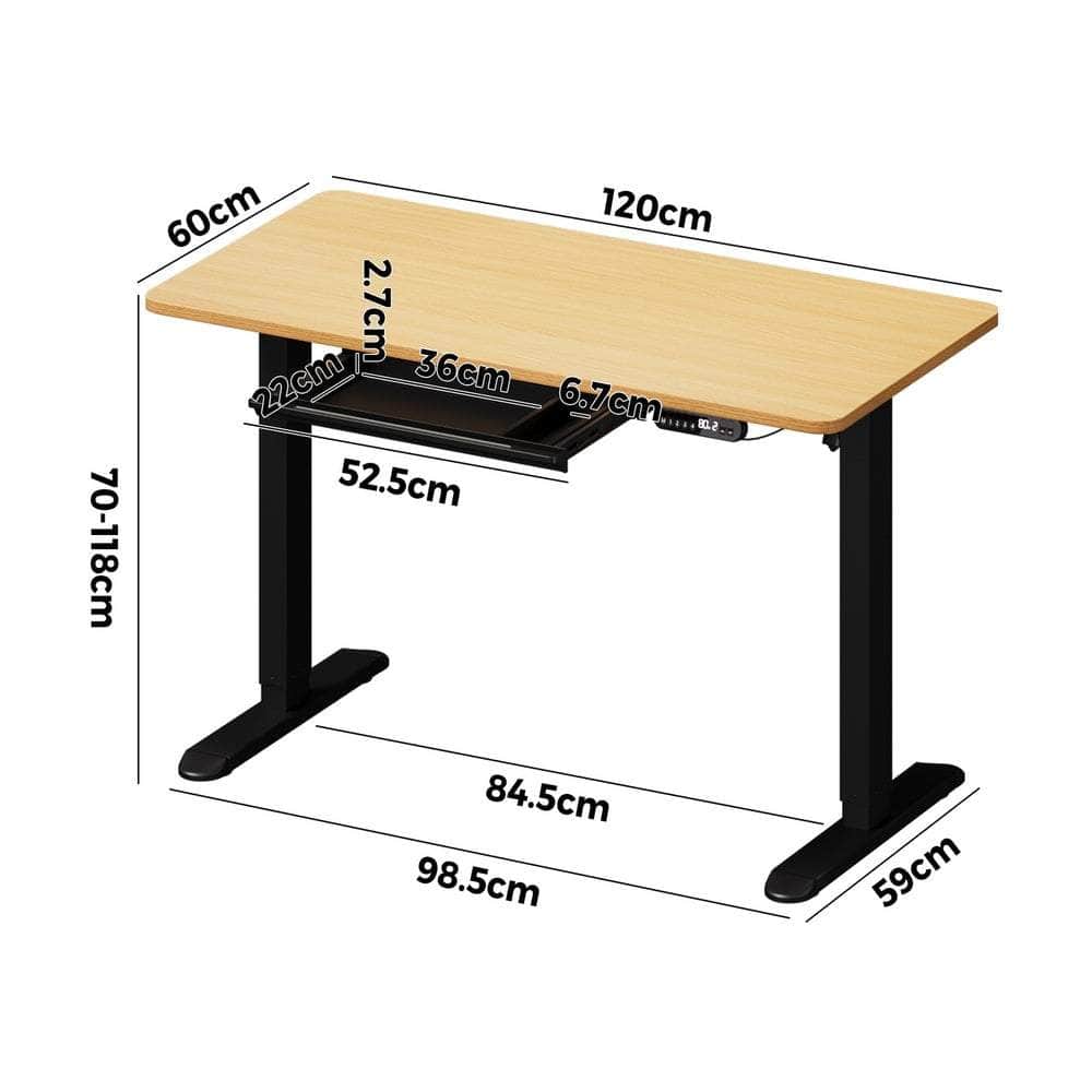 120CM Electric Standing Desk with Drawer Height Adjustable