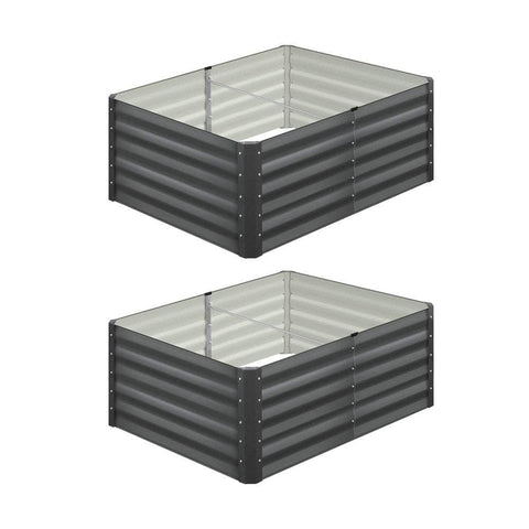 120x80x45cm Garden Bed Galvanised Steel 4pcs