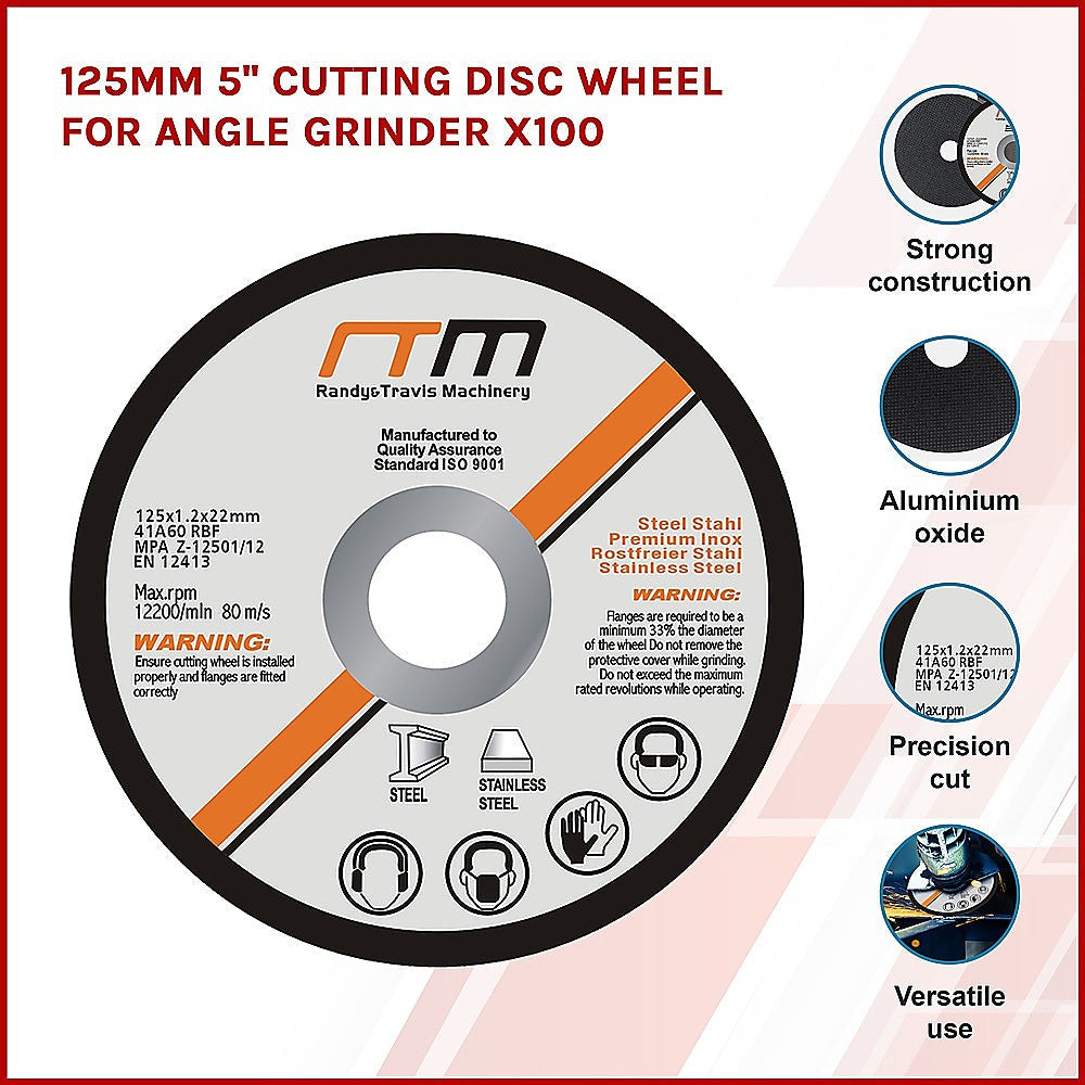 125mm 5" Cutting Disc Wheel for Angle Grinder x100