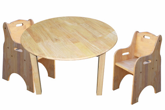 Medium Round Table And 2 Toddler Chairs - Outdoor Play Equipment
