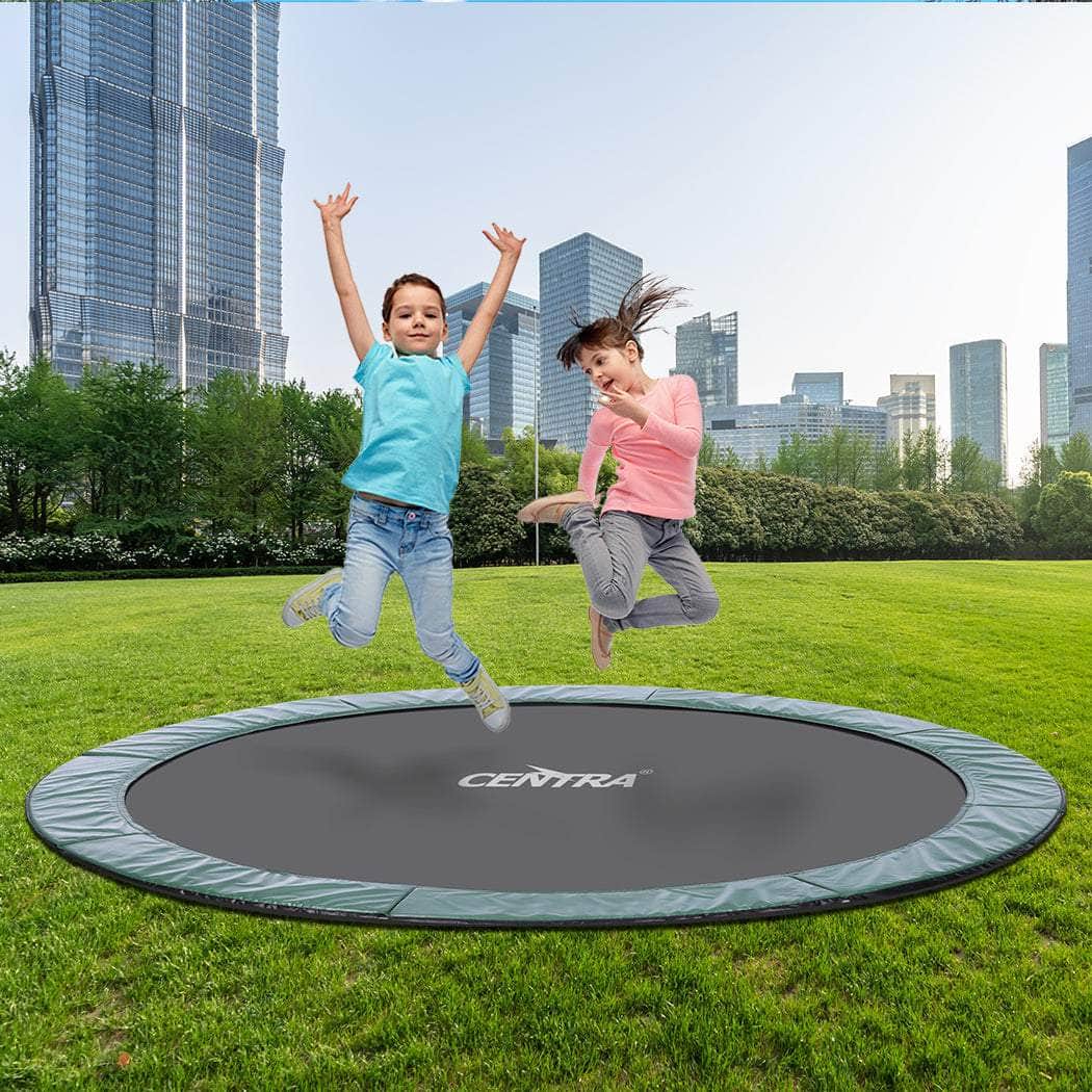 12FT/10FT In-Ground Trampoline Outdoor Fun with Safety Mat