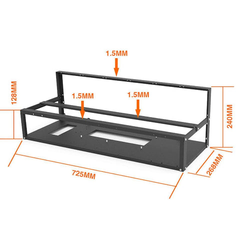 12GPU Open Air Mining Rig Frame Efficient Case for Miner Parts