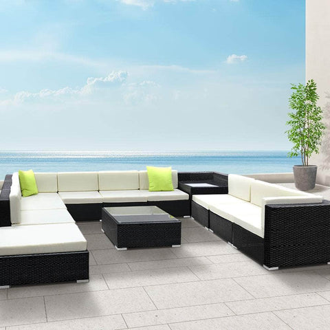 12Pc Outdoor Furniture Sofa Set Wicker Garden Patio Lounge