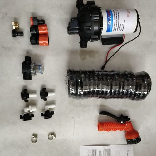 12V Washdown Pump Kit With Hose Nozzle
