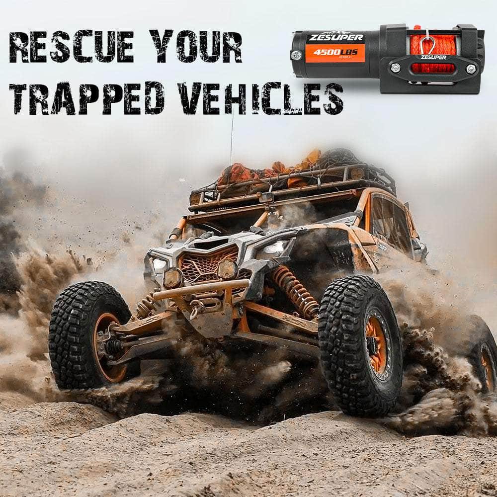 12V Winch 4500Lbs Electric Winch Atv Winch Synthetic Rope Boat Trailer