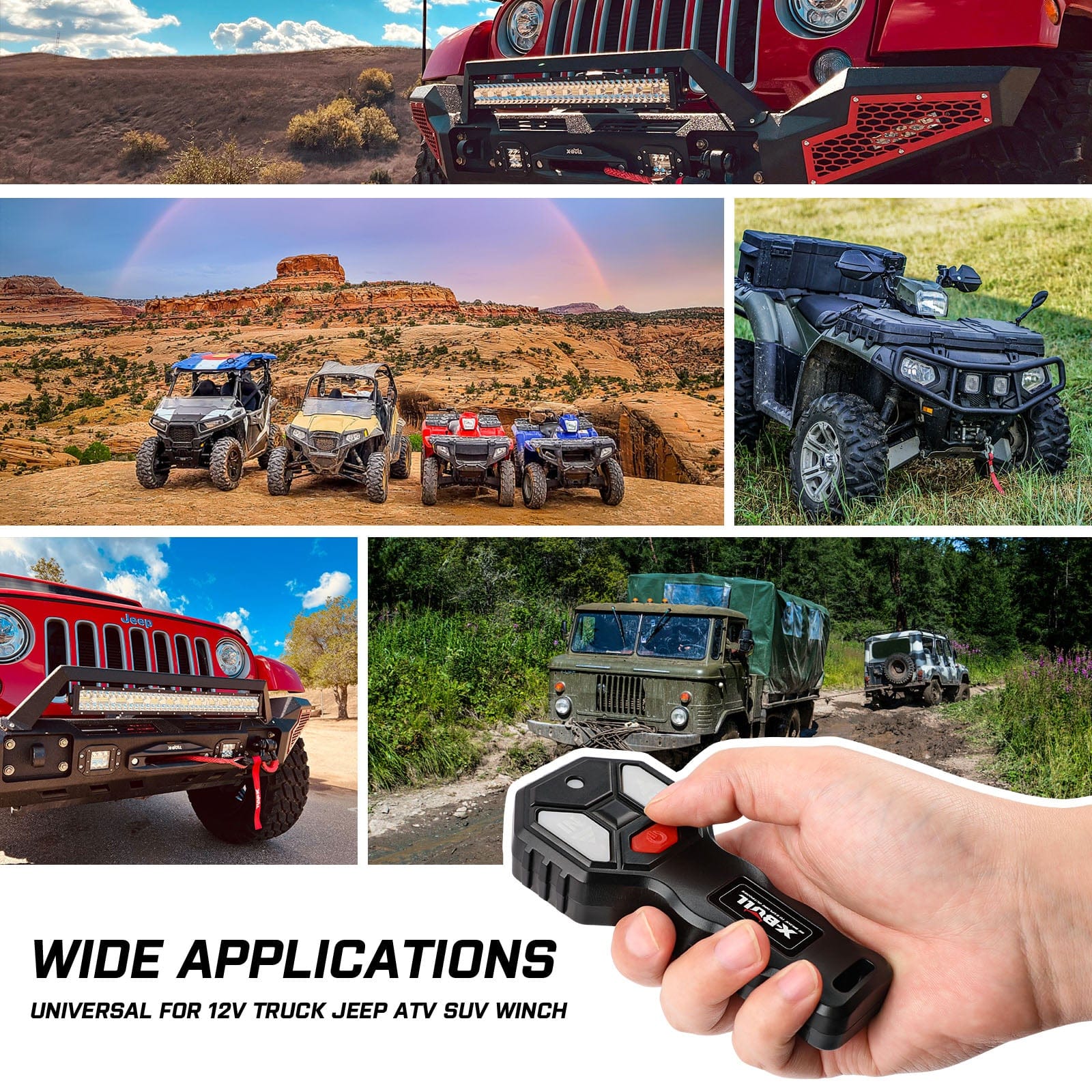 Winch Solenoid Relay Wiring Controller - 500A 12V With 150Ft Wireless Remote - 4WD Recovery Tools
