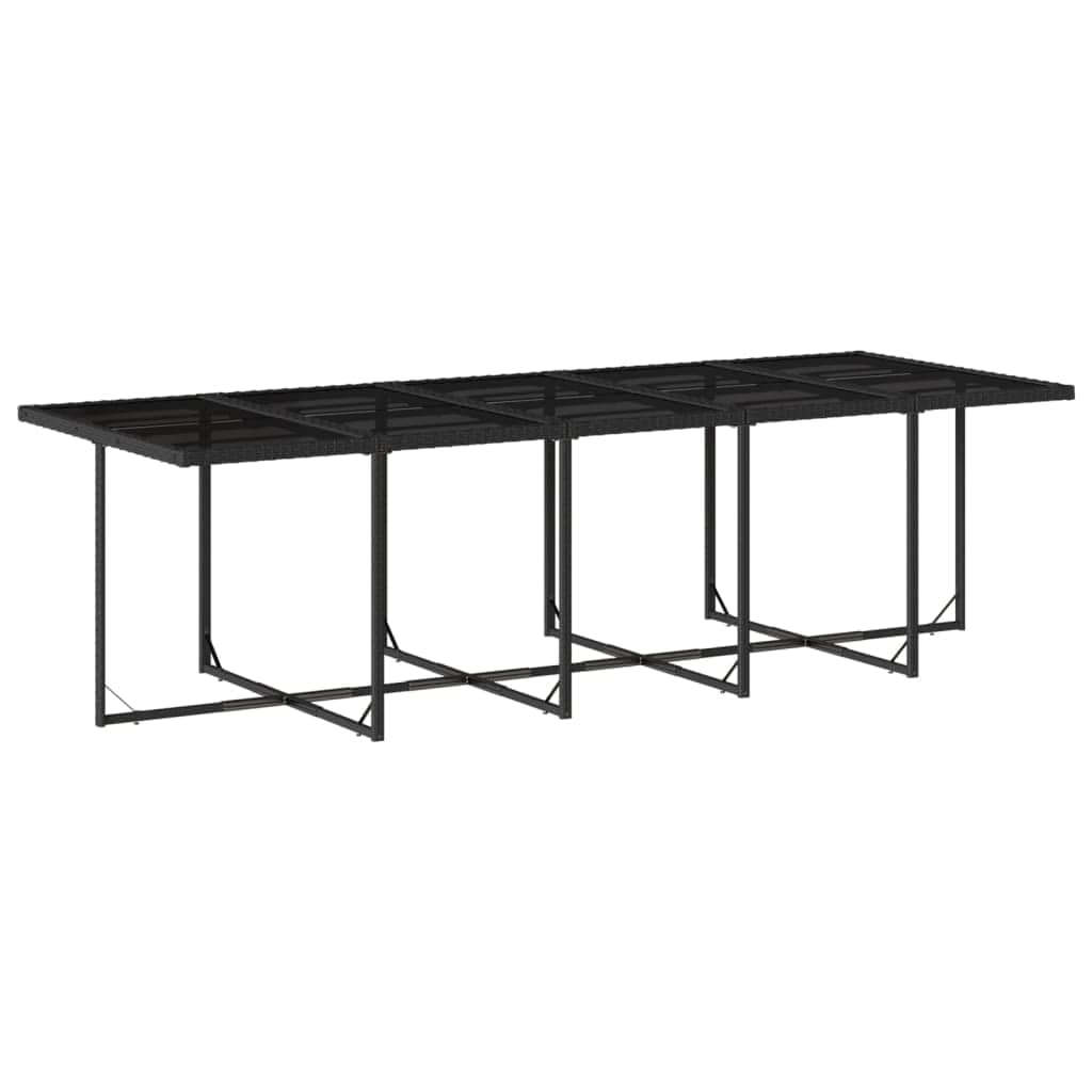 13 Piece Garden Dining Set with Cushions Black Poly Rattan Elegance