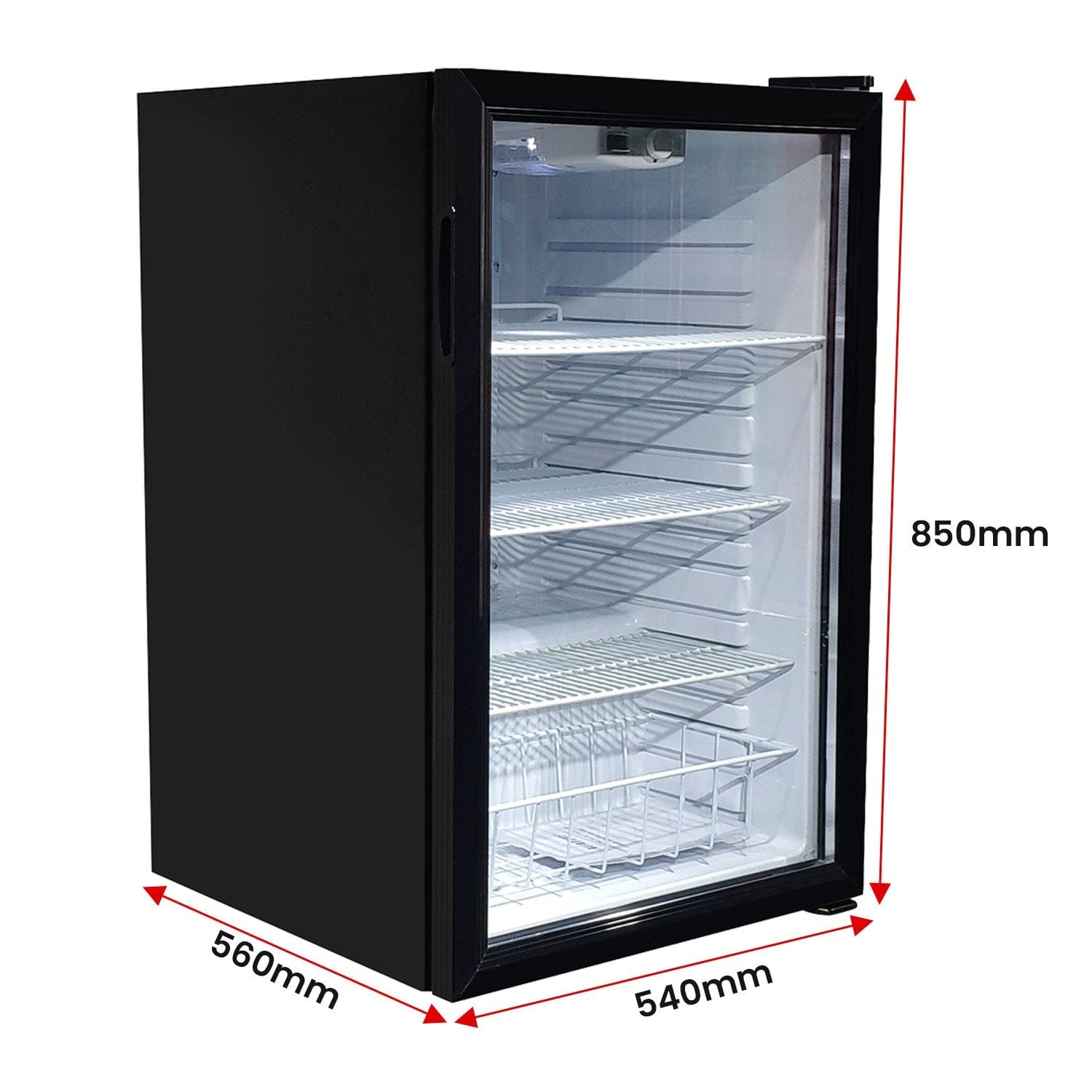 Glass finish - 130L Mini Bar Fridge Glass Door Beverage Cooler Refrigerator