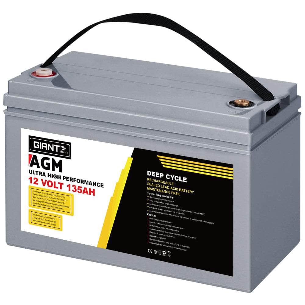 135Ah Deep Cycle Battery 12V AGM Marine Sealed Power Portable Box Solar Caravan Camping