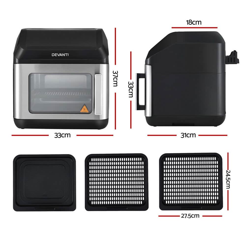 13L digital air fryer oven with LCD display for oil free fast cooking