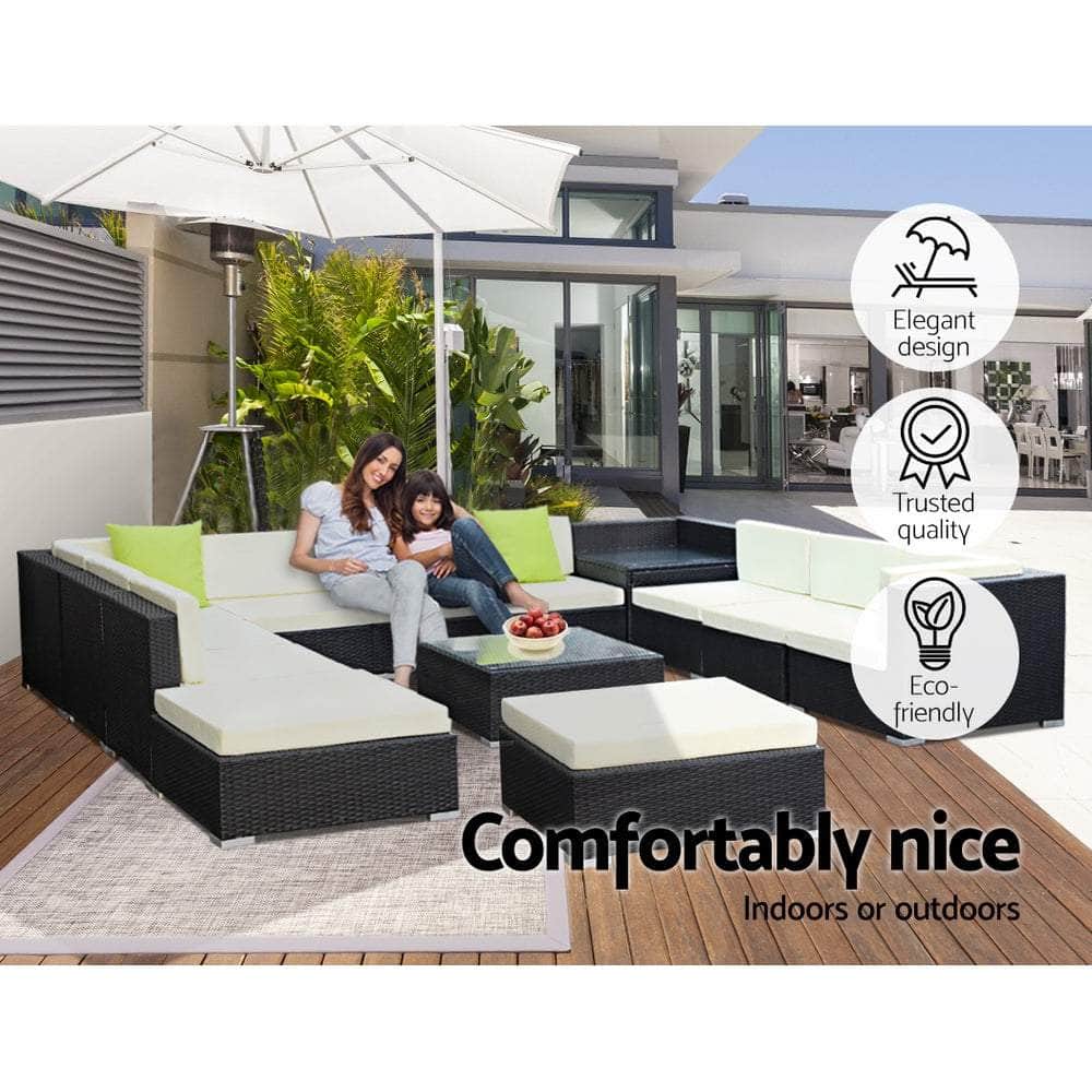 13PC Outdoor Furniture Sofa Set Wicker Garden Patio Lounge