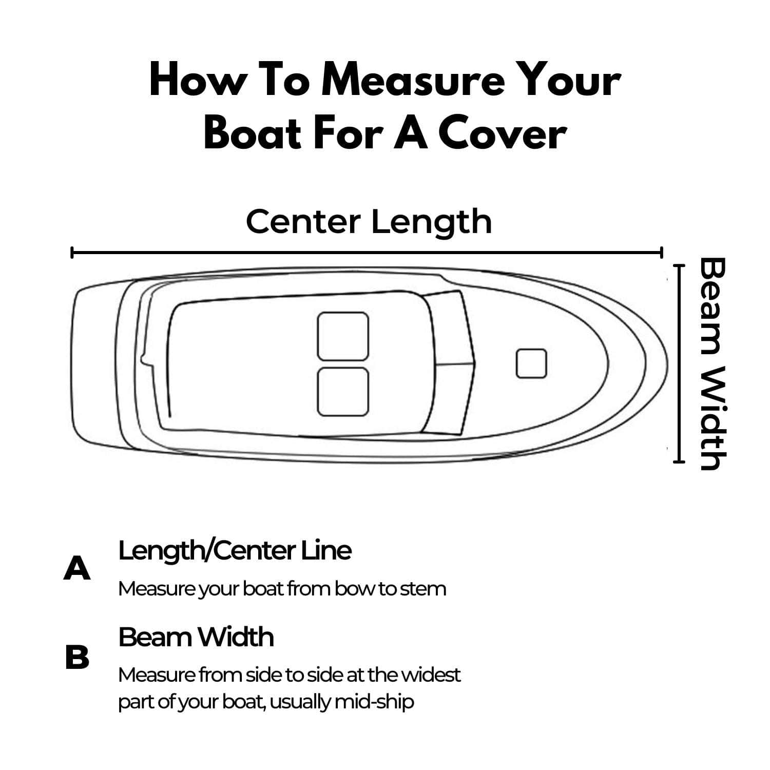 14-16 Ft Waterproof Boat Cover (Black)