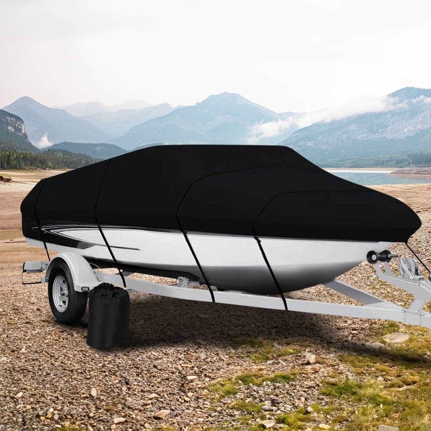 14-16 Ft Waterproof Boat Cover (Black)