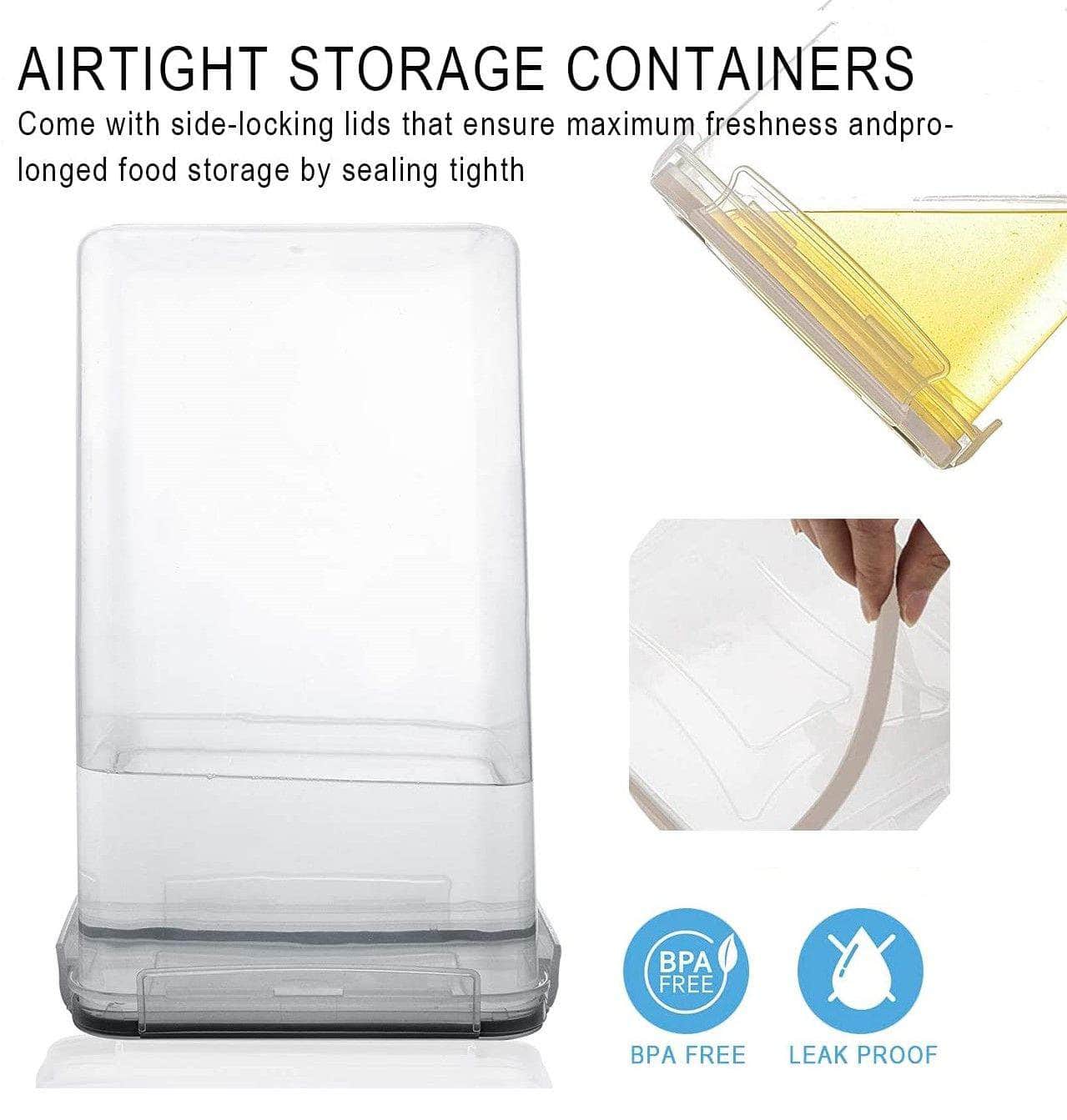 14 Pieces Airtight Food Storage And Bpa Free Plastic With Easy Lock Black