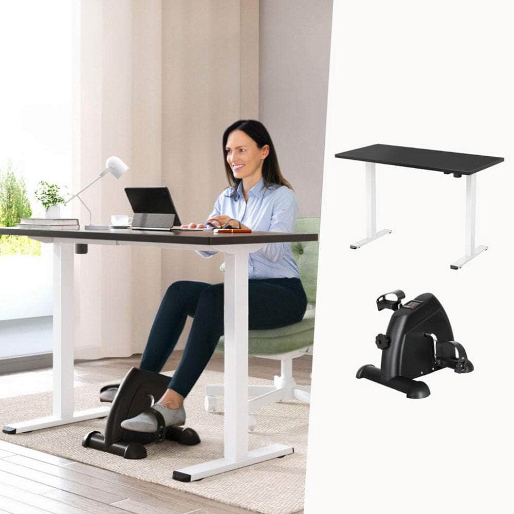 140cm Electric Standing Desk with Mini Pedal Exercise Bike Home Office