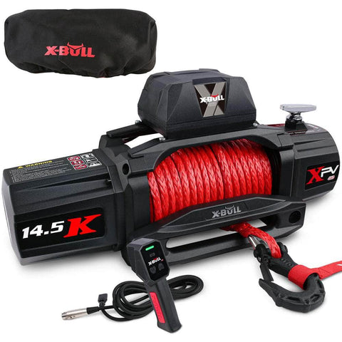 14500Lbs 12V Electric Winch Synthetic Rope Power