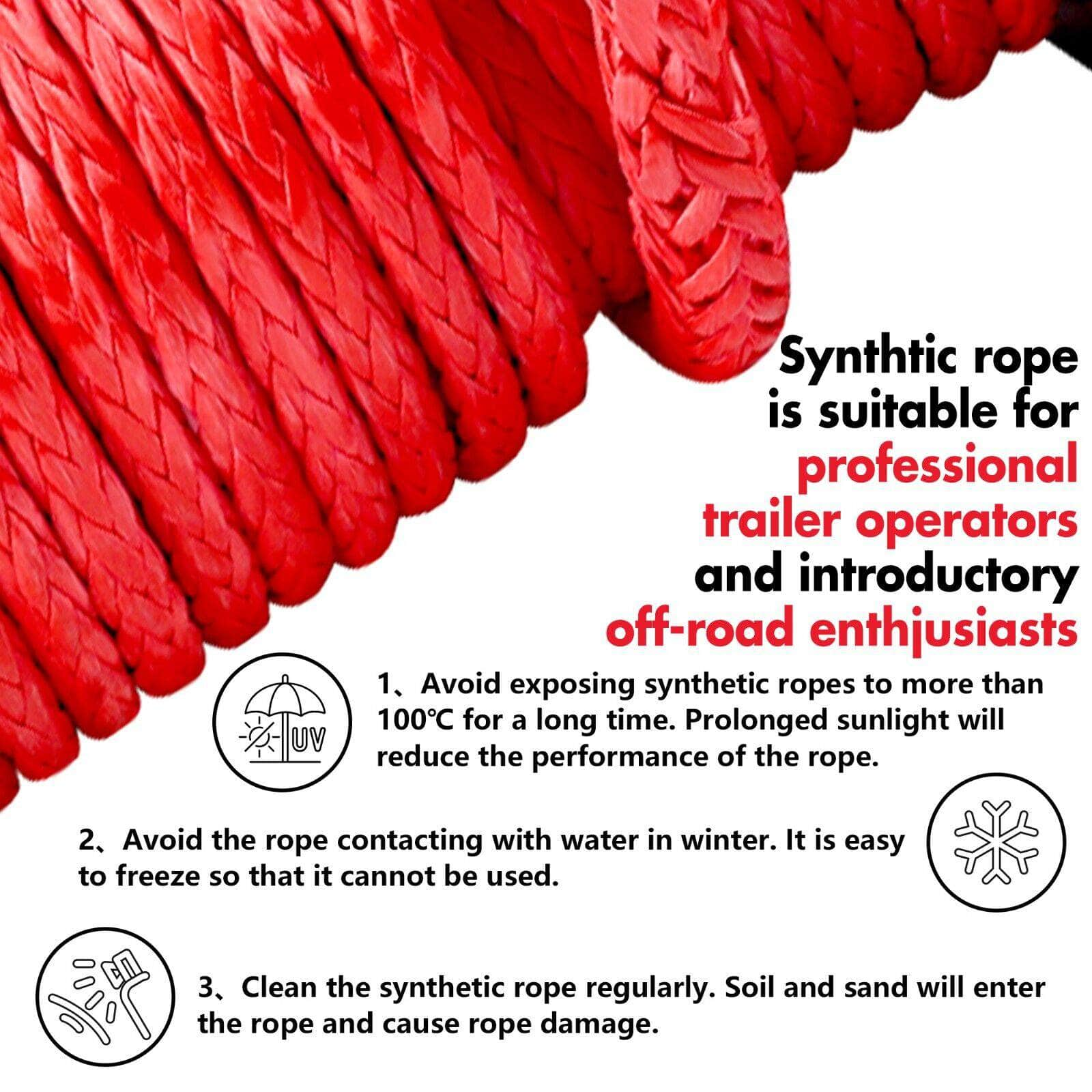 14500Lbs 12V Electric Winch Synthetic Rope Power