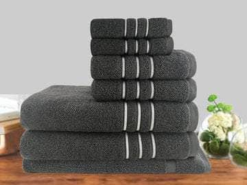 14Pc/7Pc Classic Dobby Stripe Cotton Towel Set 650Gsm