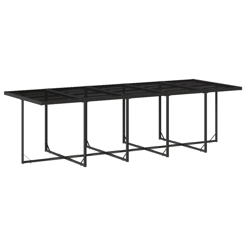 15 Piece Garden Dining Set with Cushions Black