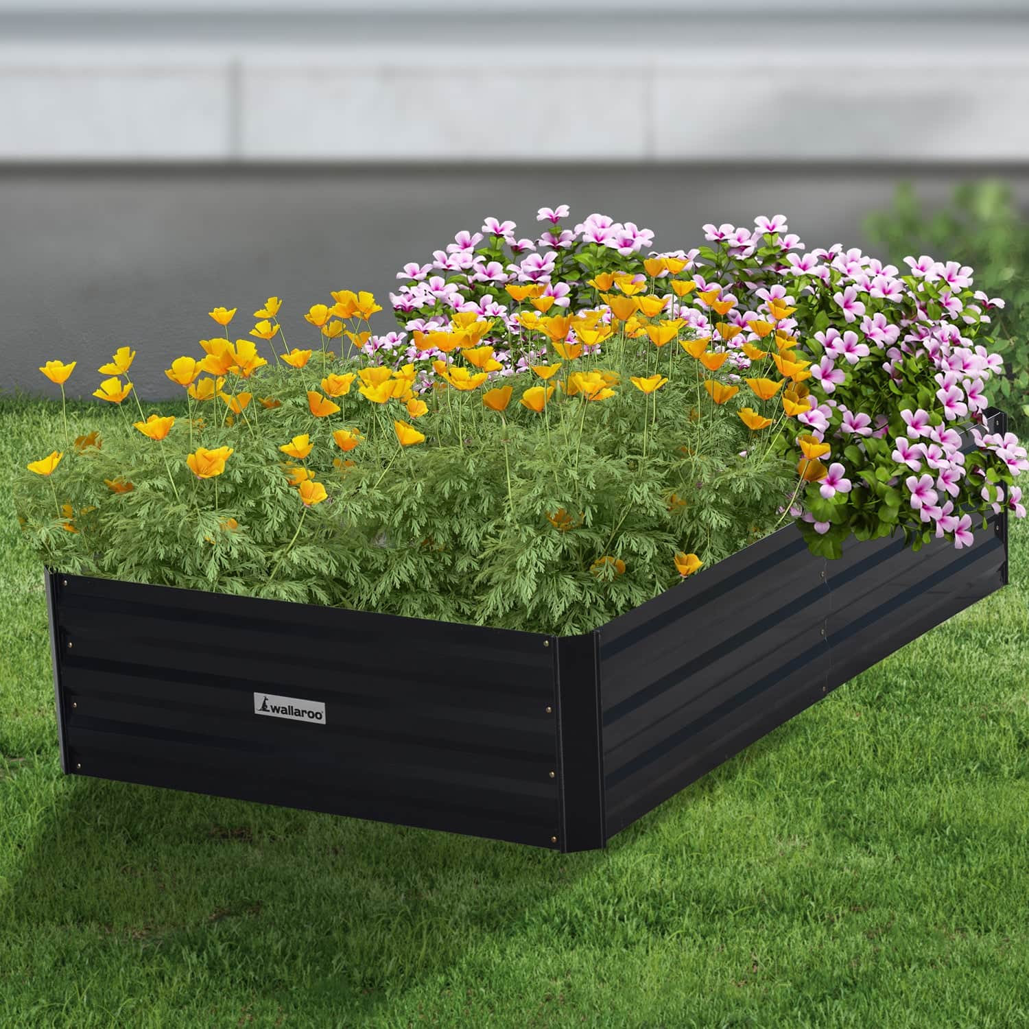 150 X 90 X 30Cm Galvanized Steel Garden Bed - Black