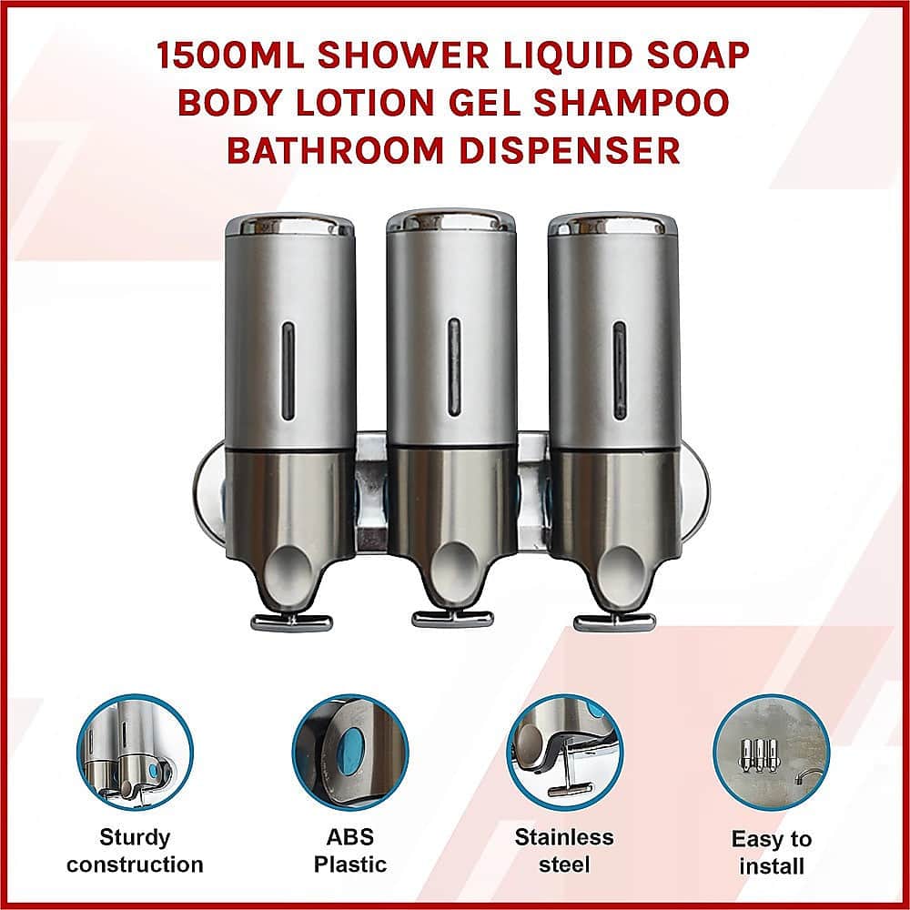 1500Ml Shower Liquid Soap Body Lotion Gel Shampoo Bathroom Dispenser