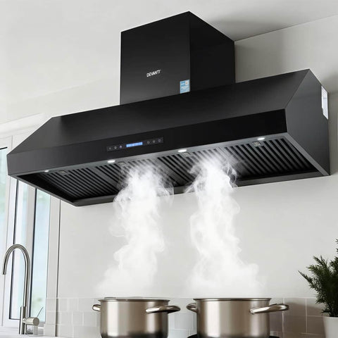 1500mm Commercial BBQ Range Hood Dual Motor W/ Remote Control Black