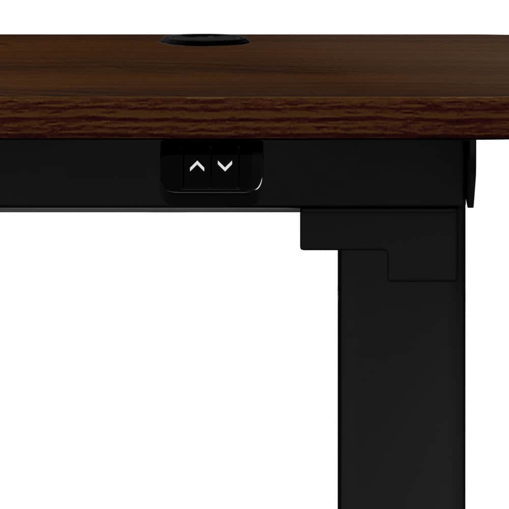 150cm Electric Standing Desk Adjustable Height with Drawer Black & White Walnut